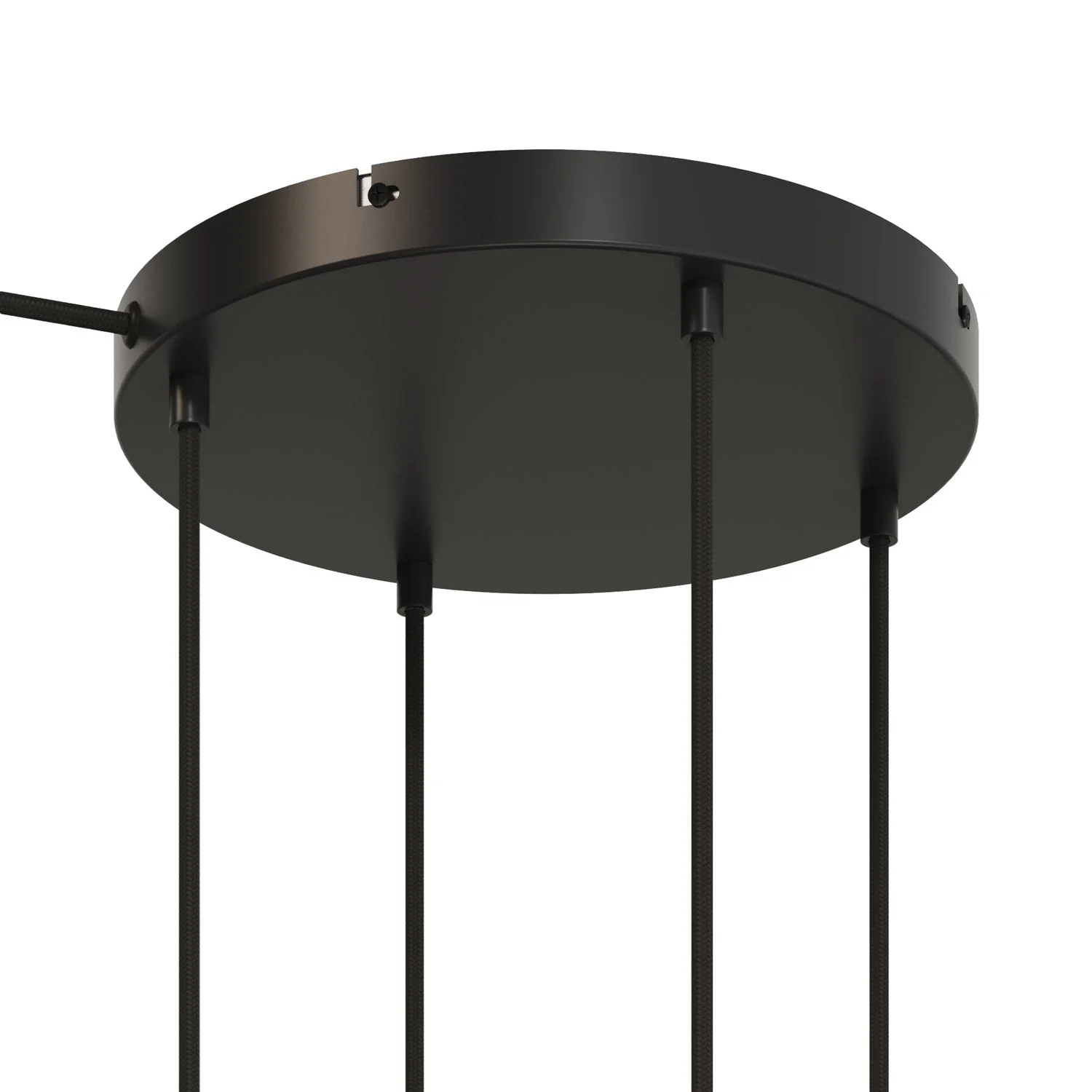 Rosone rotondo in alluminio Ø 30 cm con staffa e cavo di messa a terra, con 4 fori frontali - Nero - Image 6