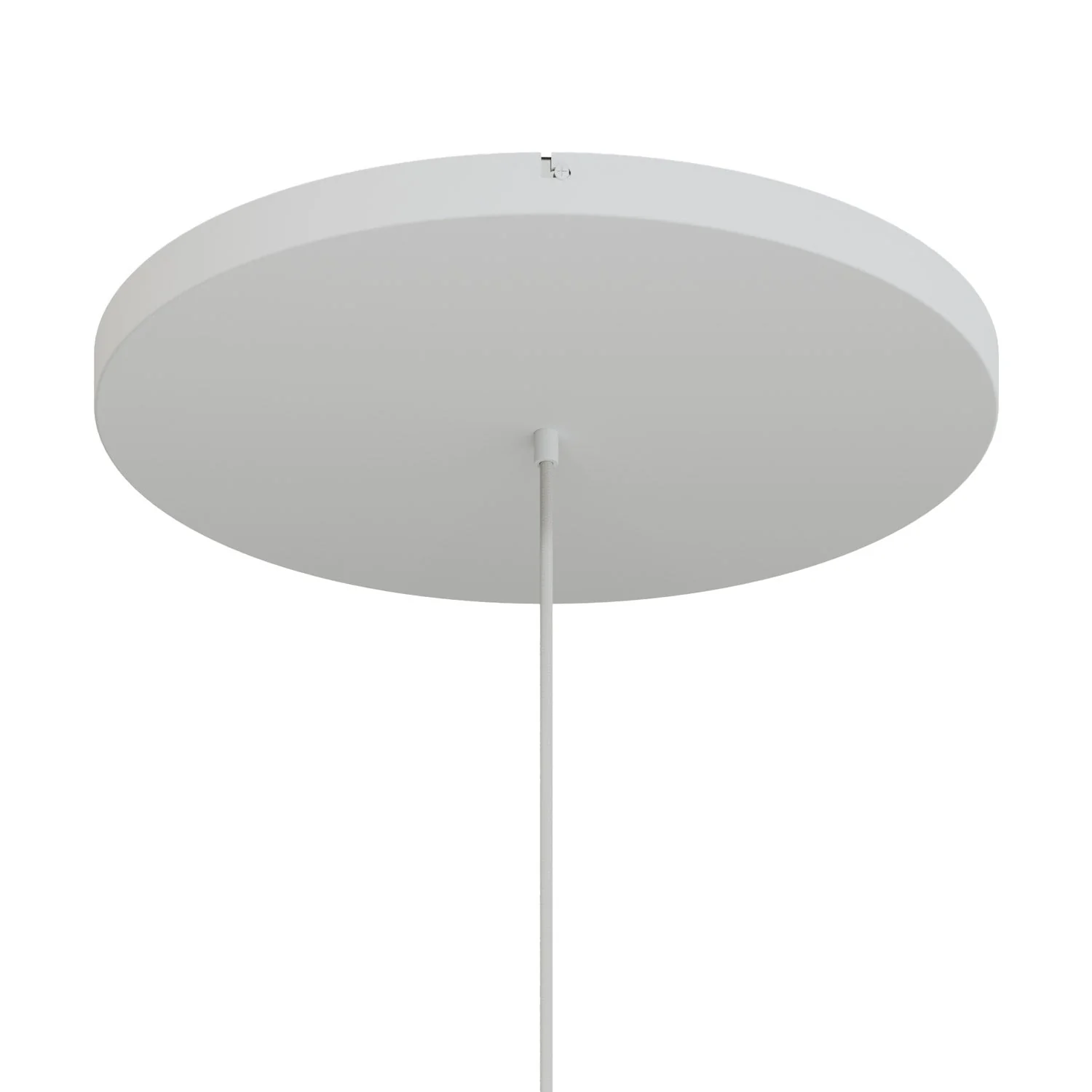 Rosone rotondo in alluminio Ø 50 cm con staffa e cavo di messa a terra, con 1 foro frontale - Bianco Opaco