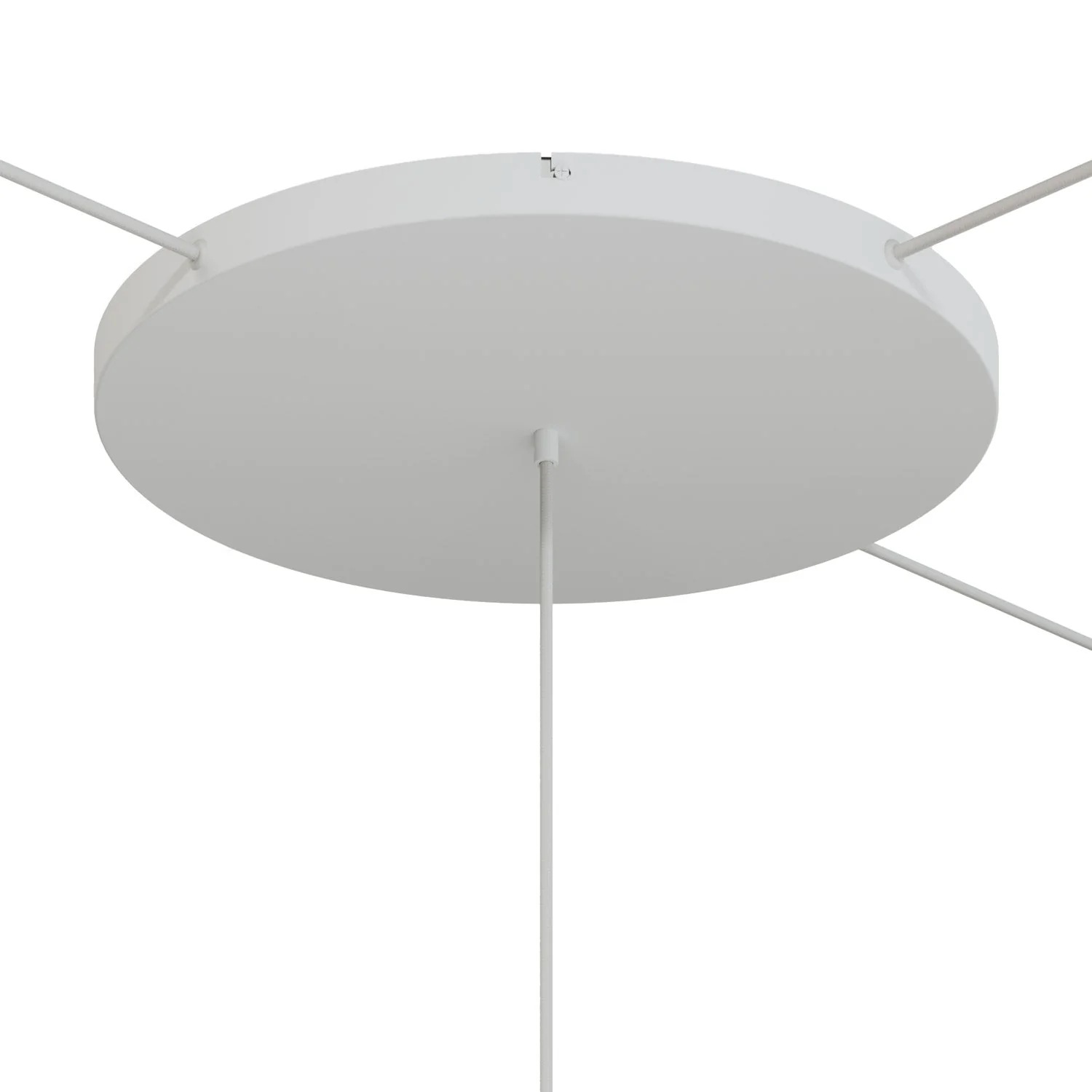 Rosone rotondo in alluminio Ø 50 cm con staffa e cavo di messa a terra, con 1 foro frontale - Bianco Opaco - Image 16