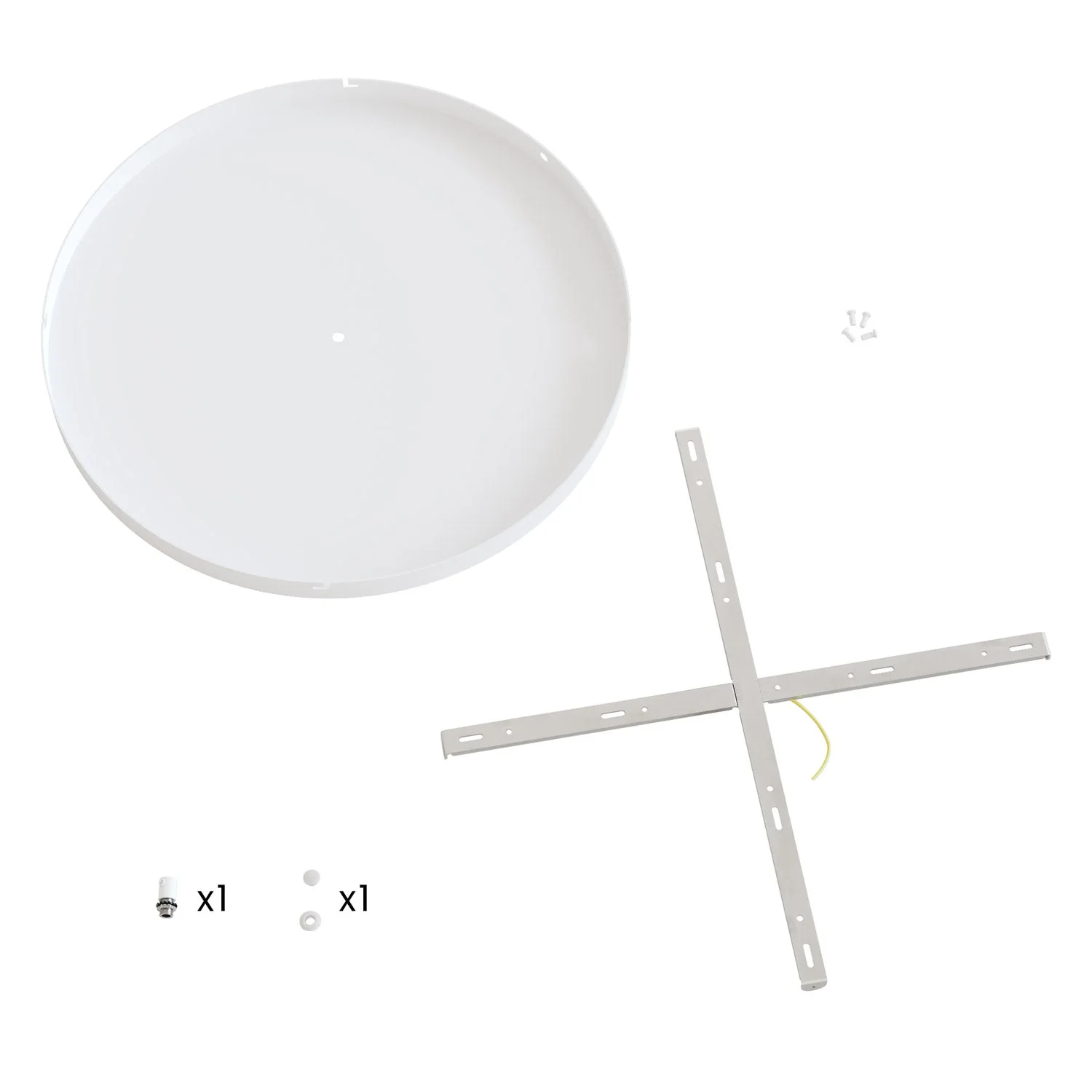 Rosone rotondo in alluminio Ø 50 cm con staffa e cavo di messa a terra, con 1 foro frontale - Bianco Opaco - Image 9