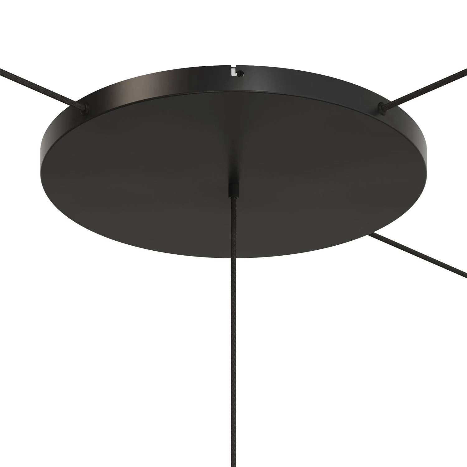 Rosone rotondo in alluminio Ø 50 cm con staffa e cavo di messa a terra, con 1 foro frontale - Nero - Image 16