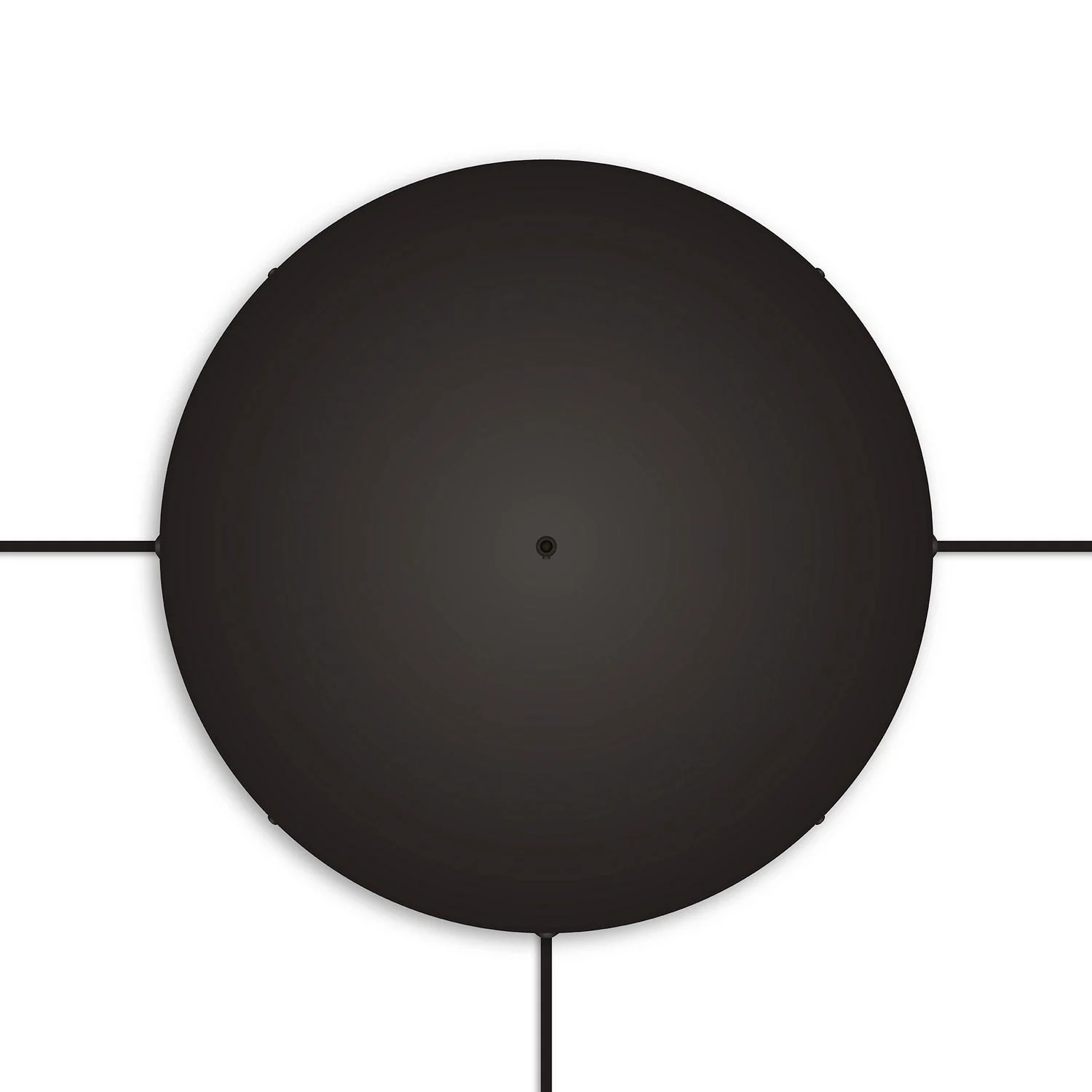 Rosone rotondo in alluminio Ø 50 cm con staffa e cavo di messa a terra, con 1 foro frontale - Nero - Image 17