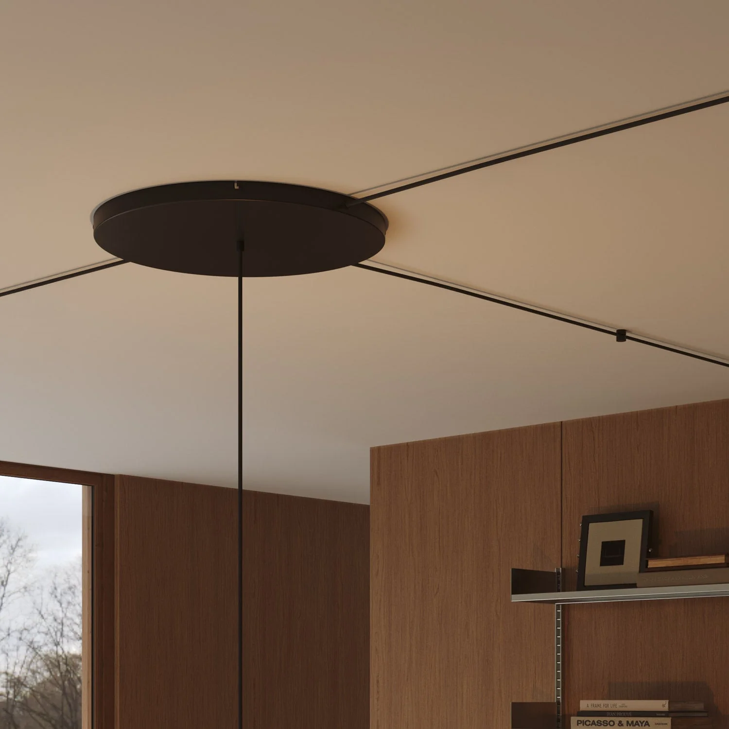 Rosone rotondo in alluminio Ø 50 cm con staffa e cavo di messa a terra, con 1 foro frontale - Nero - Image 18