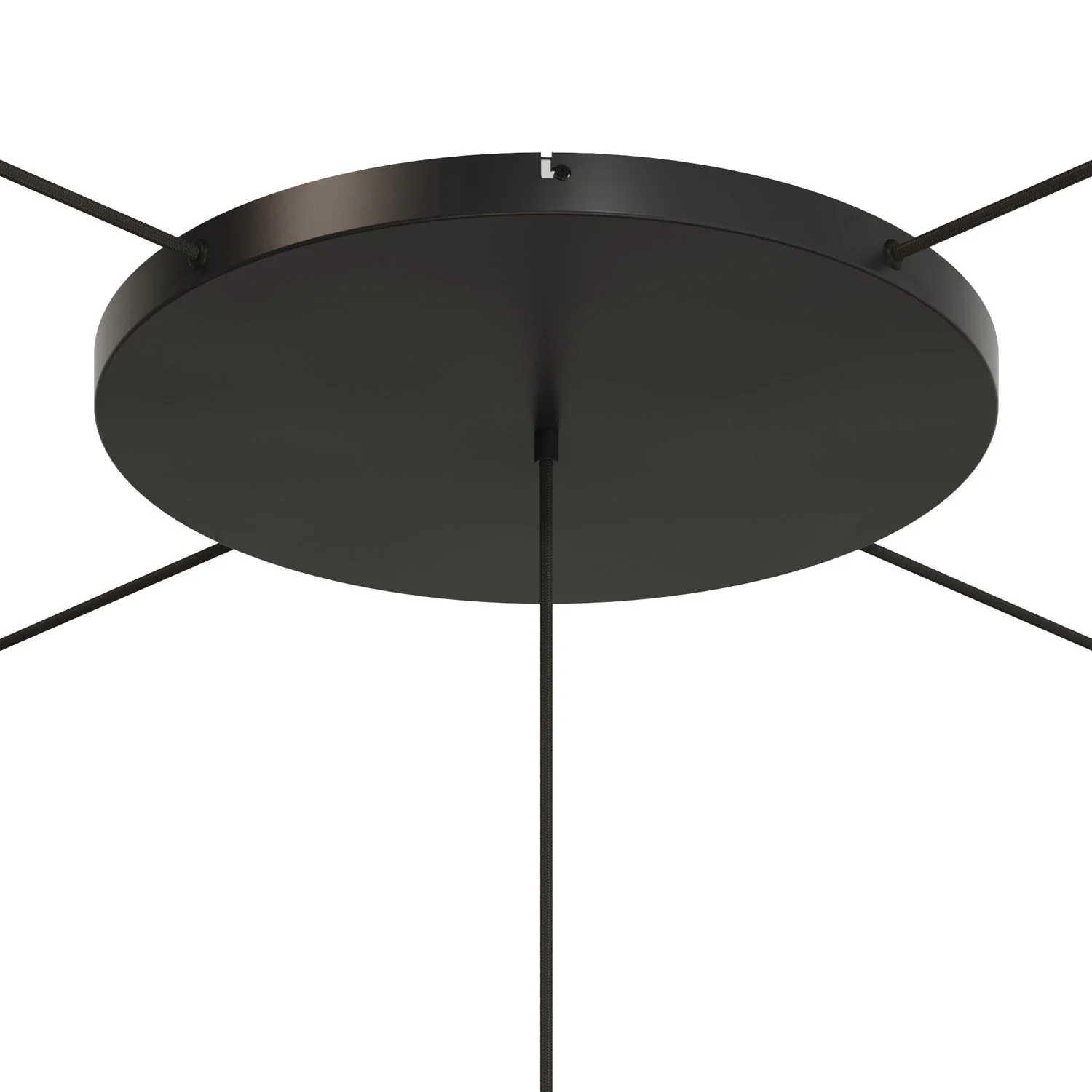 Rosone rotondo in alluminio Ø 50 cm con staffa e cavo di messa a terra, con 1 foro frontale - Nero - Image 21