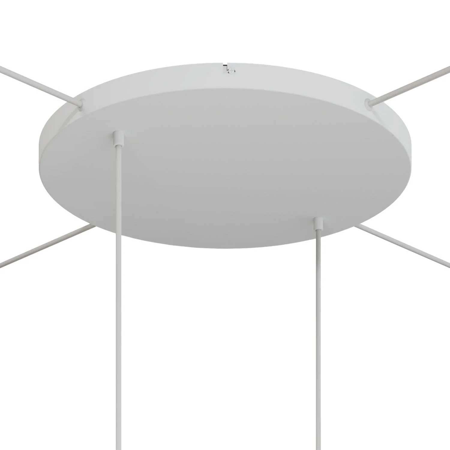 Rosone rotondo in alluminio Ø 50 cm con staffa e cavo di messa a terra, con 2 fori frontali - Bianco Opaco - Image 21