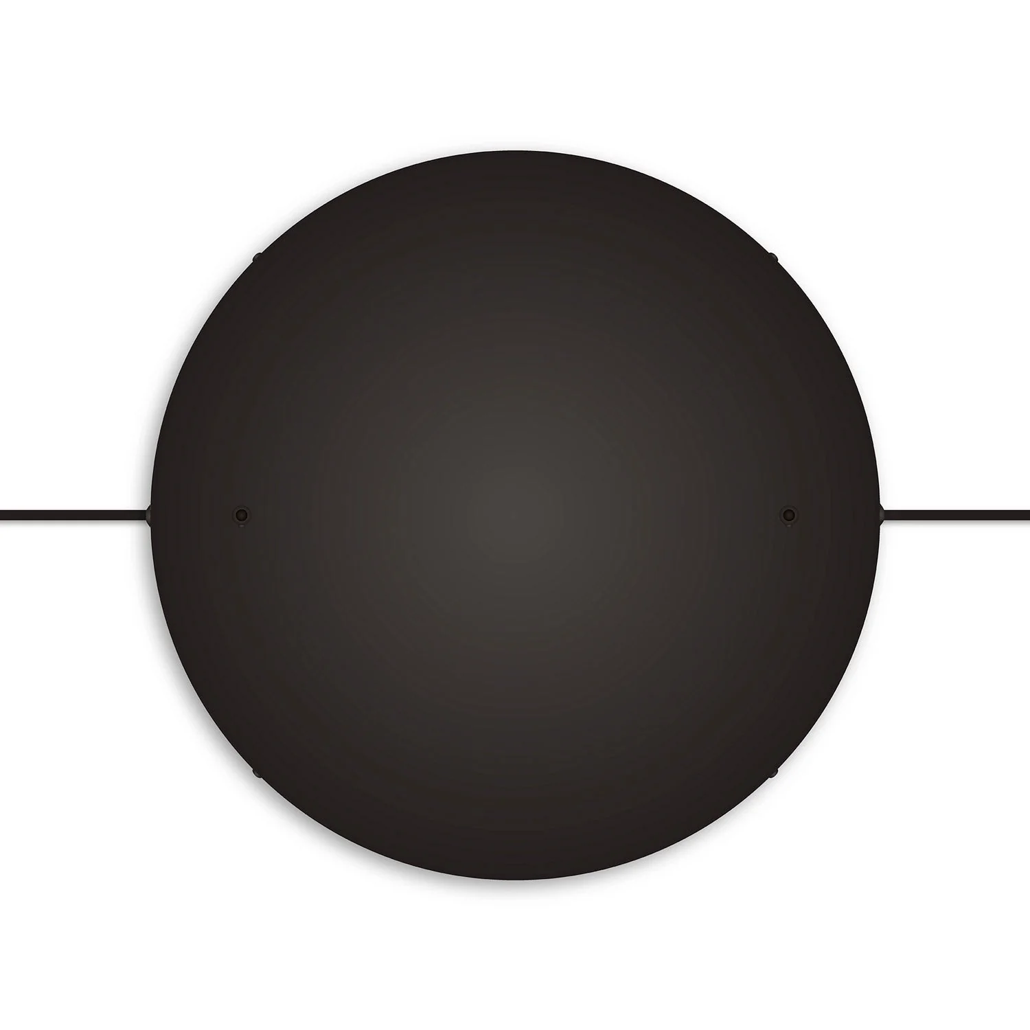 Rosone rotondo in alluminio Ø 50 cm con staffa e cavo di messa a terra, con 2 fori frontali - Nero - Image 12