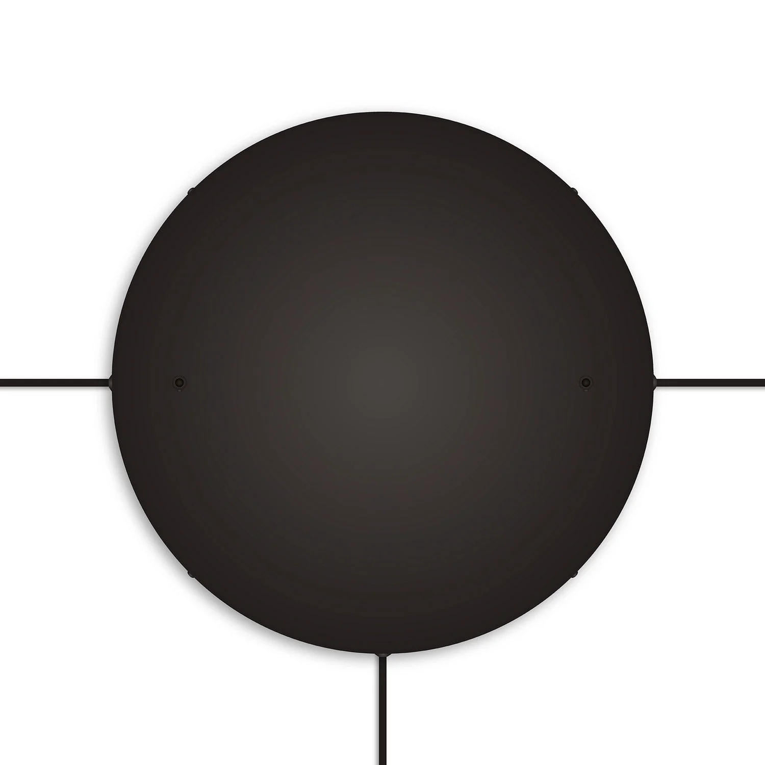 Rosone rotondo in alluminio Ø 50 cm con staffa e cavo di messa a terra, con 2 fori frontali - Nero - Image 17