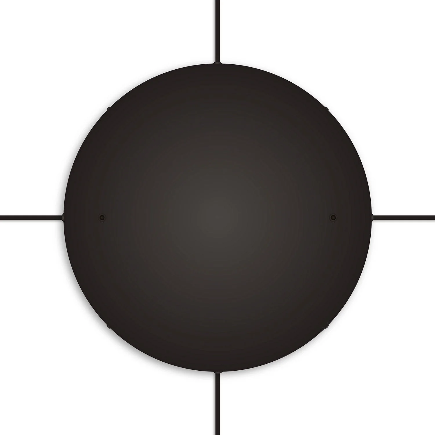 Rosone rotondo in alluminio Ø 50 cm con staffa e cavo di messa a terra, con 2 fori frontali - Nero - Image 22