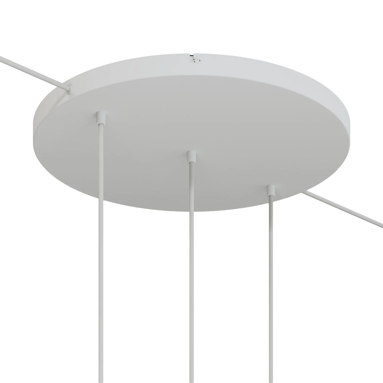 Rosone rotondo in alluminio Ø 50 cm con staffa e cavo di messa a terra, con 3 fori in linea frontali -  Bianco Opaco - Image 11