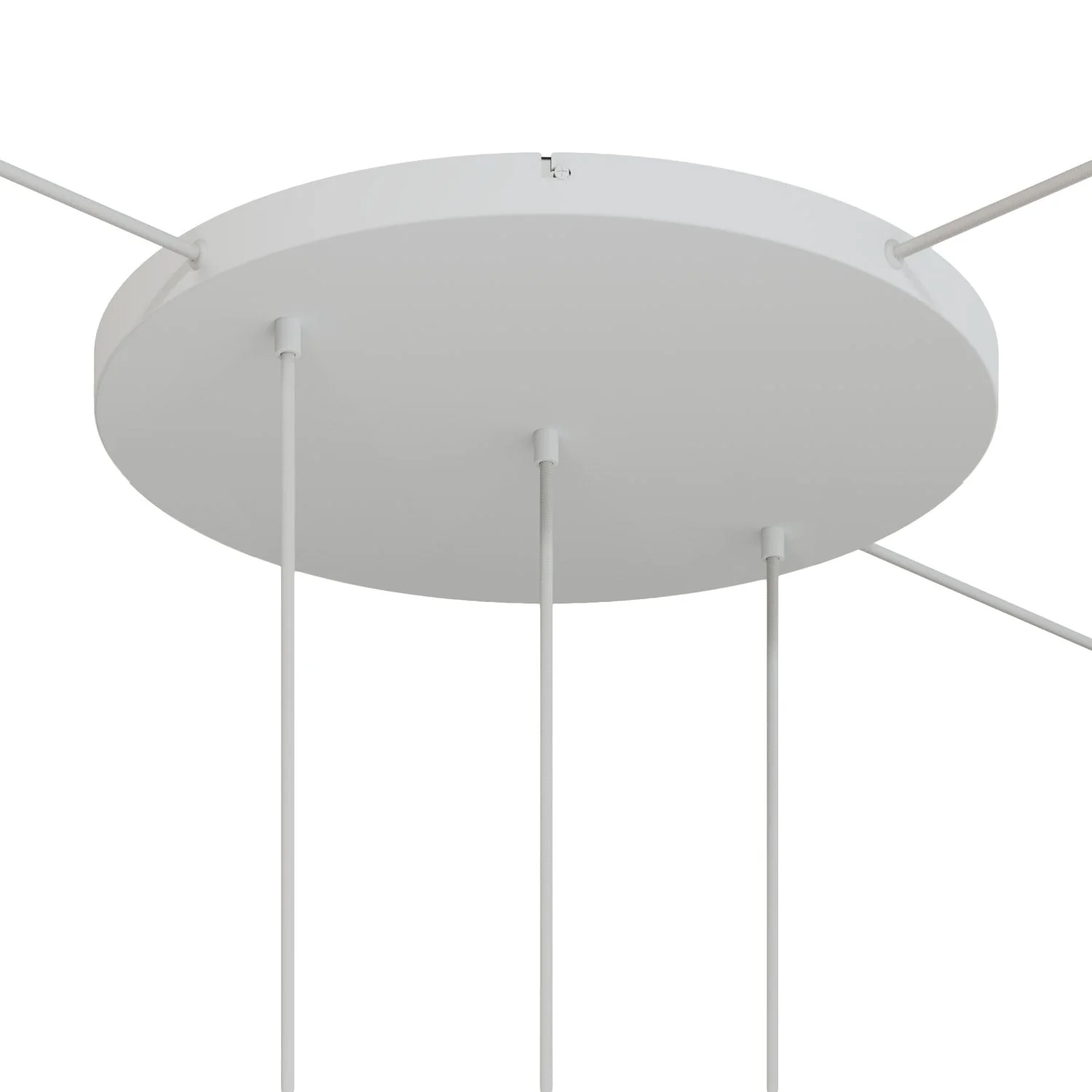 Rosone rotondo in alluminio Ø 50 cm con staffa e cavo di messa a terra, con 3 fori in linea frontali -  Bianco Opaco - Image 16