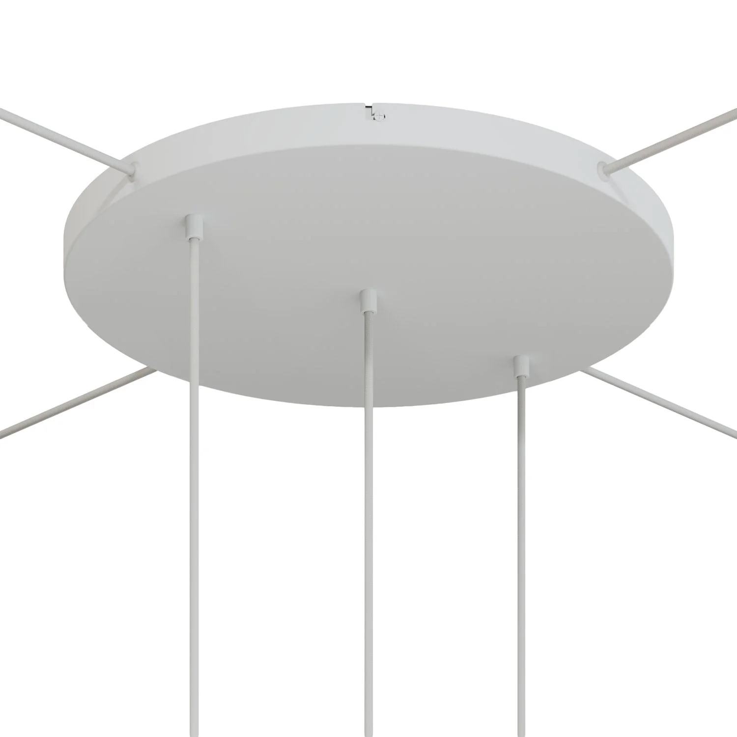 Rosone rotondo in alluminio Ø 50 cm con staffa e cavo di messa a terra, con 3 fori in linea frontali -  Bianco Opaco - Image 21