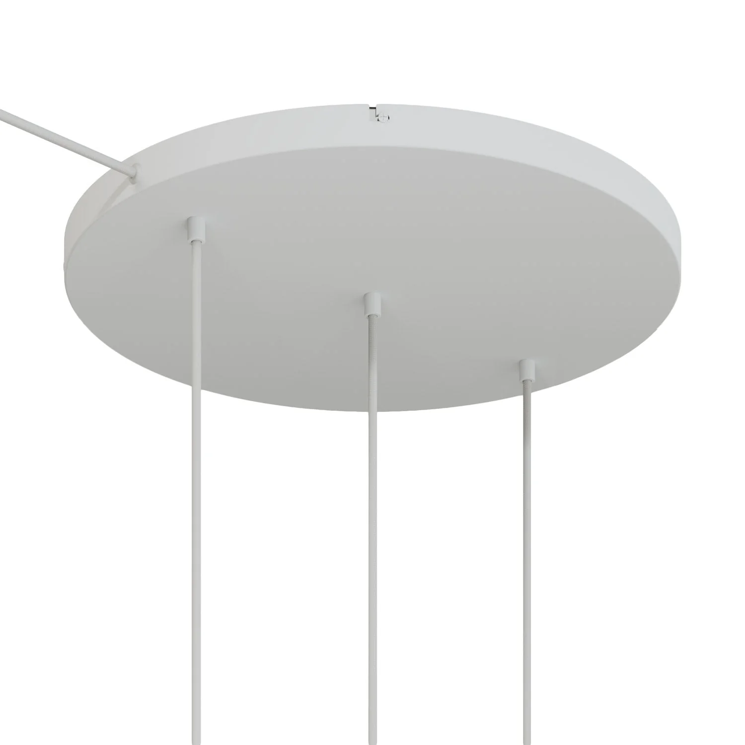 Rosone rotondo in alluminio Ø 50 cm con staffa e cavo di messa a terra, con 3 fori in linea frontali -  Bianco Opaco - Image 6