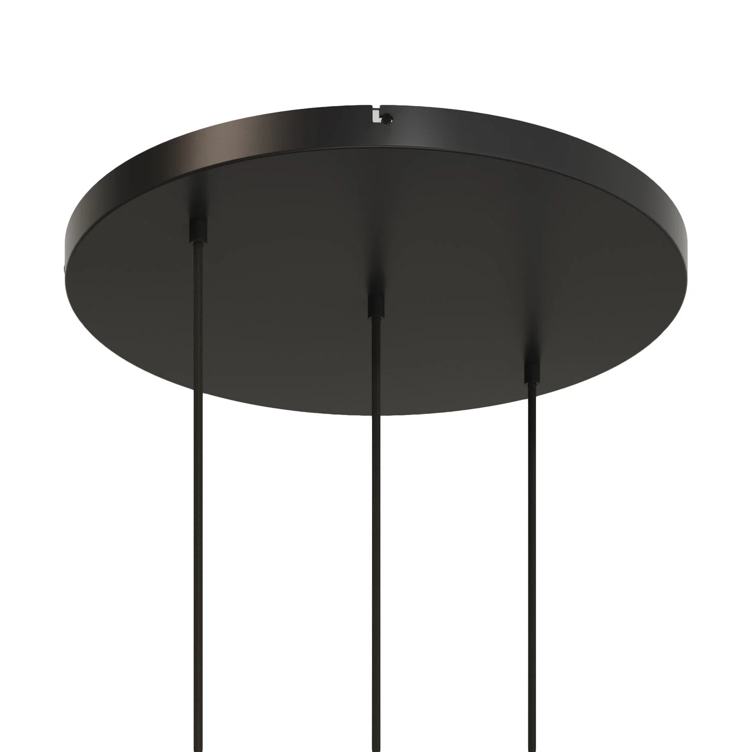 Rosone rotondo in alluminio Ø 50 cm con staffa e cavo di messa a terra, con 3 fori in linea frontali - Nero