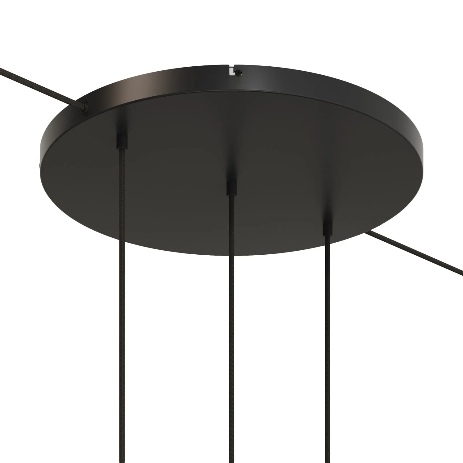 Rosone rotondo in alluminio Ø 50 cm con staffa e cavo di messa a terra, con 3 fori in linea frontali - Nero - Image 11