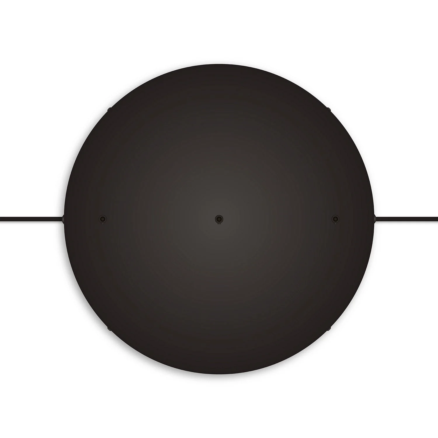 Rosone rotondo in alluminio Ø 50 cm con staffa e cavo di messa a terra, con 3 fori in linea frontali - Nero - Image 12