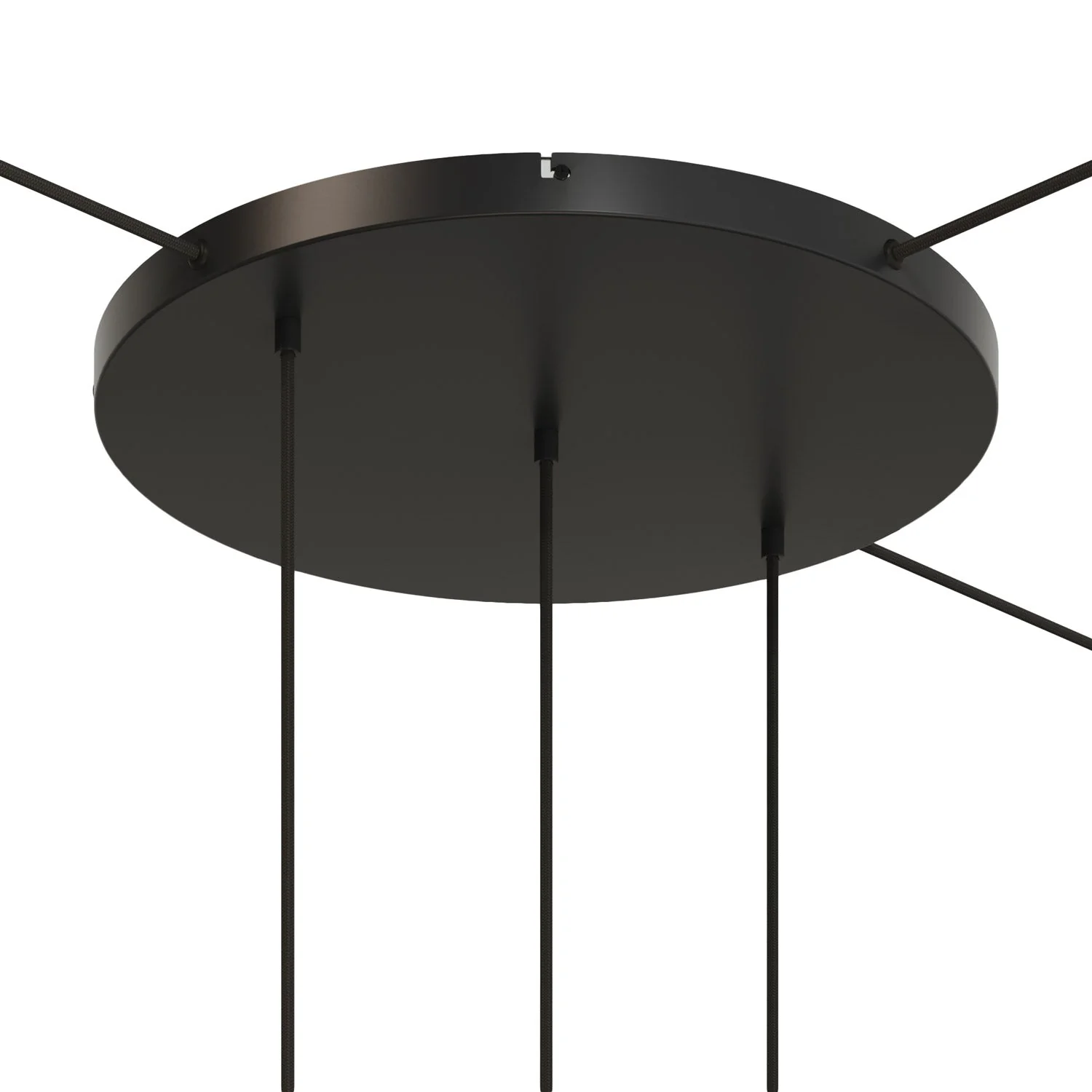 Rosone rotondo in alluminio Ø 50 cm con staffa e cavo di messa a terra, con 3 fori in linea frontali - Nero - Image 16