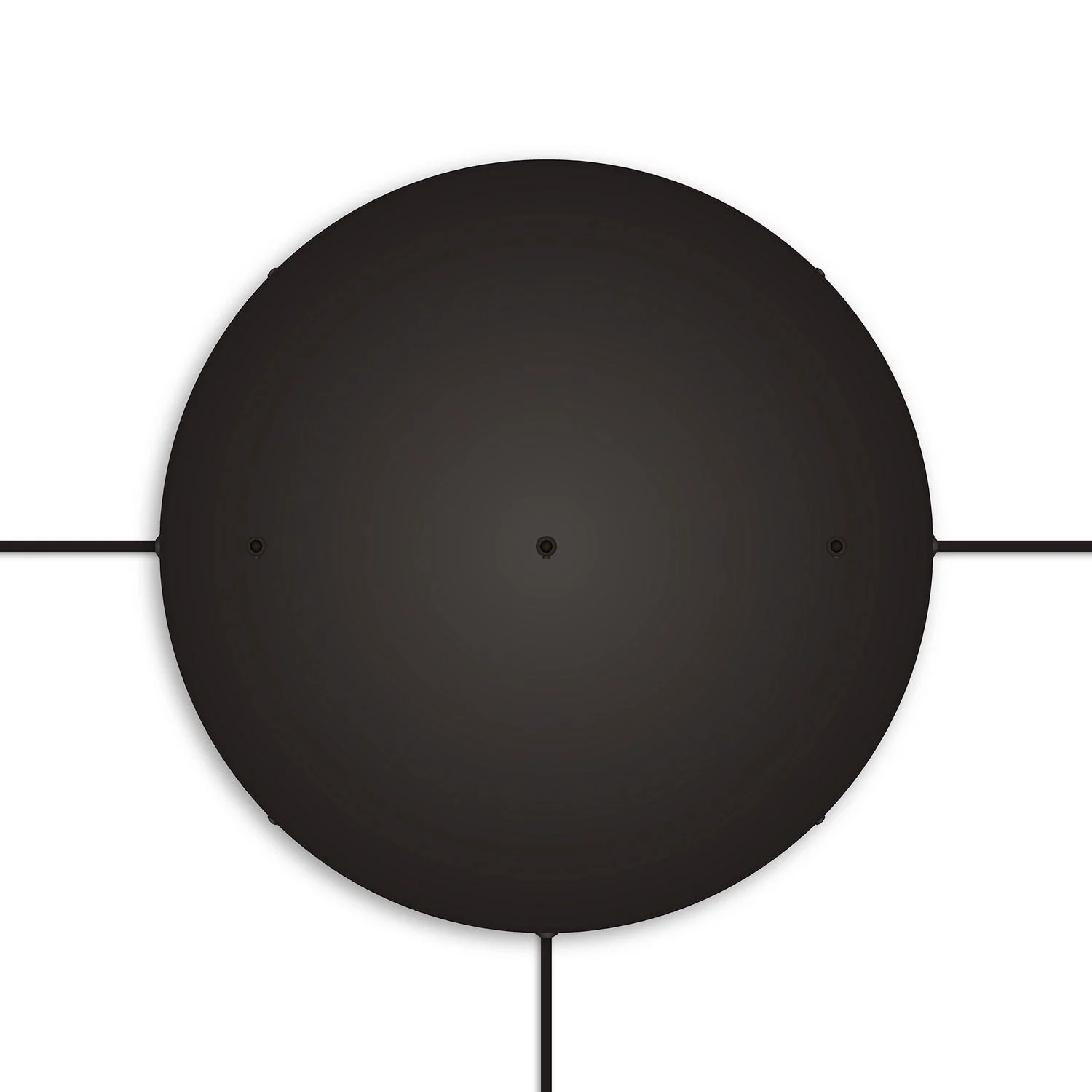 Rosone rotondo in alluminio Ø 50 cm con staffa e cavo di messa a terra, con 3 fori in linea frontali - Nero - Image 17