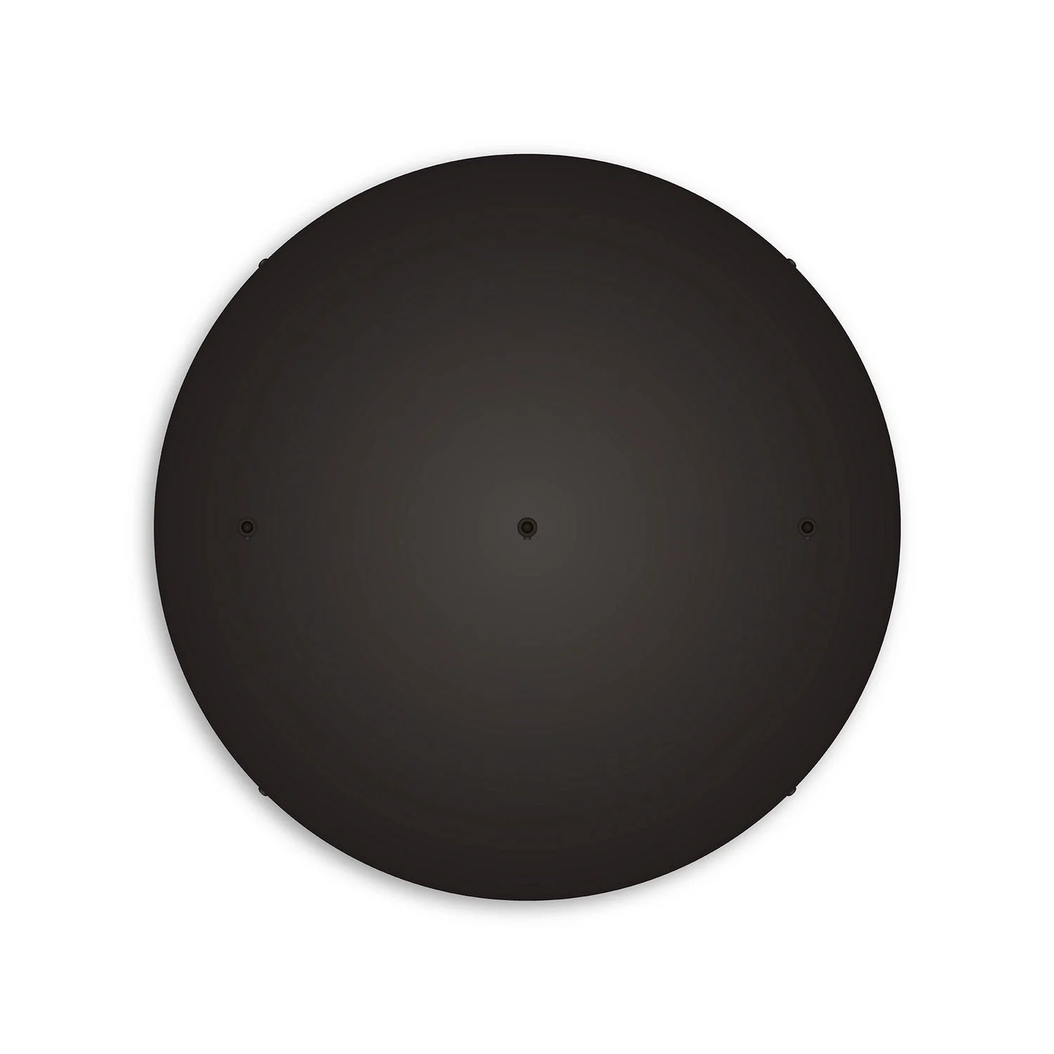 Rosone rotondo in alluminio Ø 50 cm con staffa e cavo di messa a terra, con 3 fori in linea frontali - Nero - Image 2
