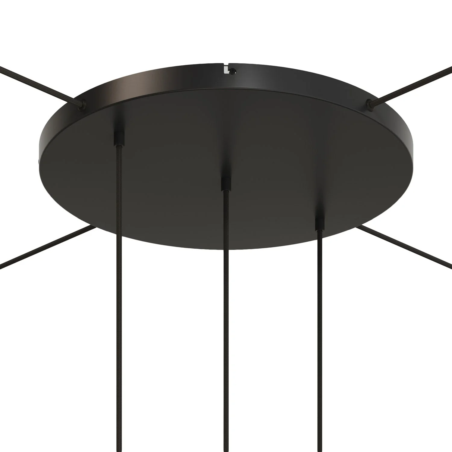 Rosone rotondo in alluminio Ø 50 cm con staffa e cavo di messa a terra, con 3 fori in linea frontali - Nero - Image 21