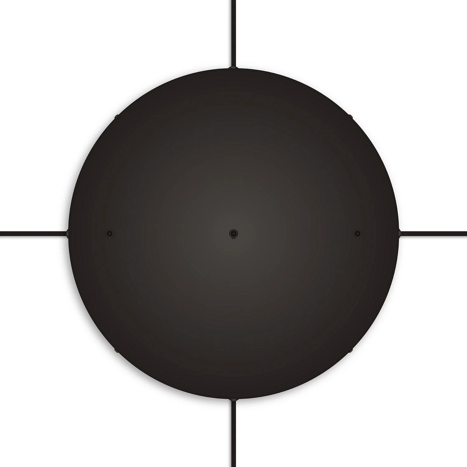 Rosone rotondo in alluminio Ø 50 cm con staffa e cavo di messa a terra, con 3 fori in linea frontali - Nero - Image 22