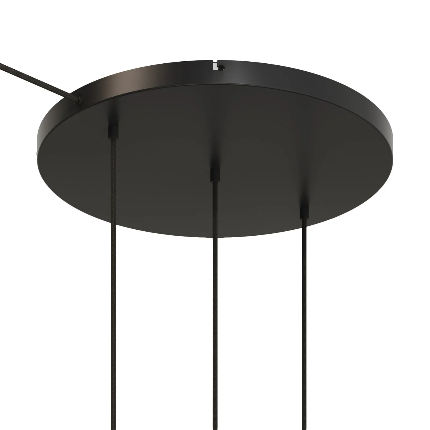 Rosone rotondo in alluminio Ø 50 cm con staffa e cavo di messa a terra, con 3 fori in linea frontali - Nero - Image 6