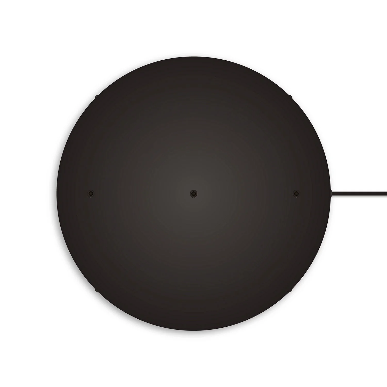 Rosone rotondo in alluminio Ø 50 cm con staffa e cavo di messa a terra, con 3 fori in linea frontali - Nero - Image 7