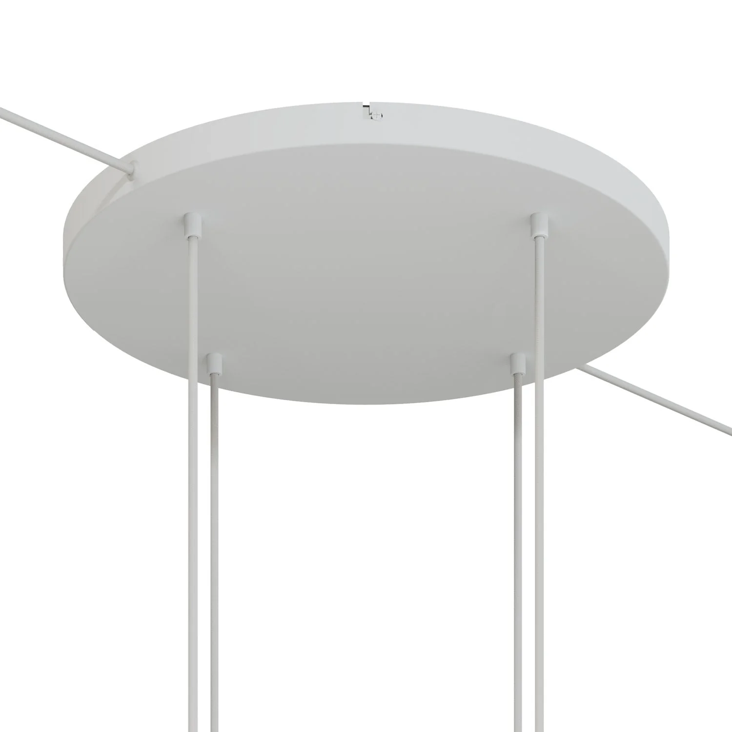 Rosone rotondo in alluminio Ø 50 cm con staffa e cavo di messa a terra, con 4 fori frontali - Bianco Opaco - Image 11