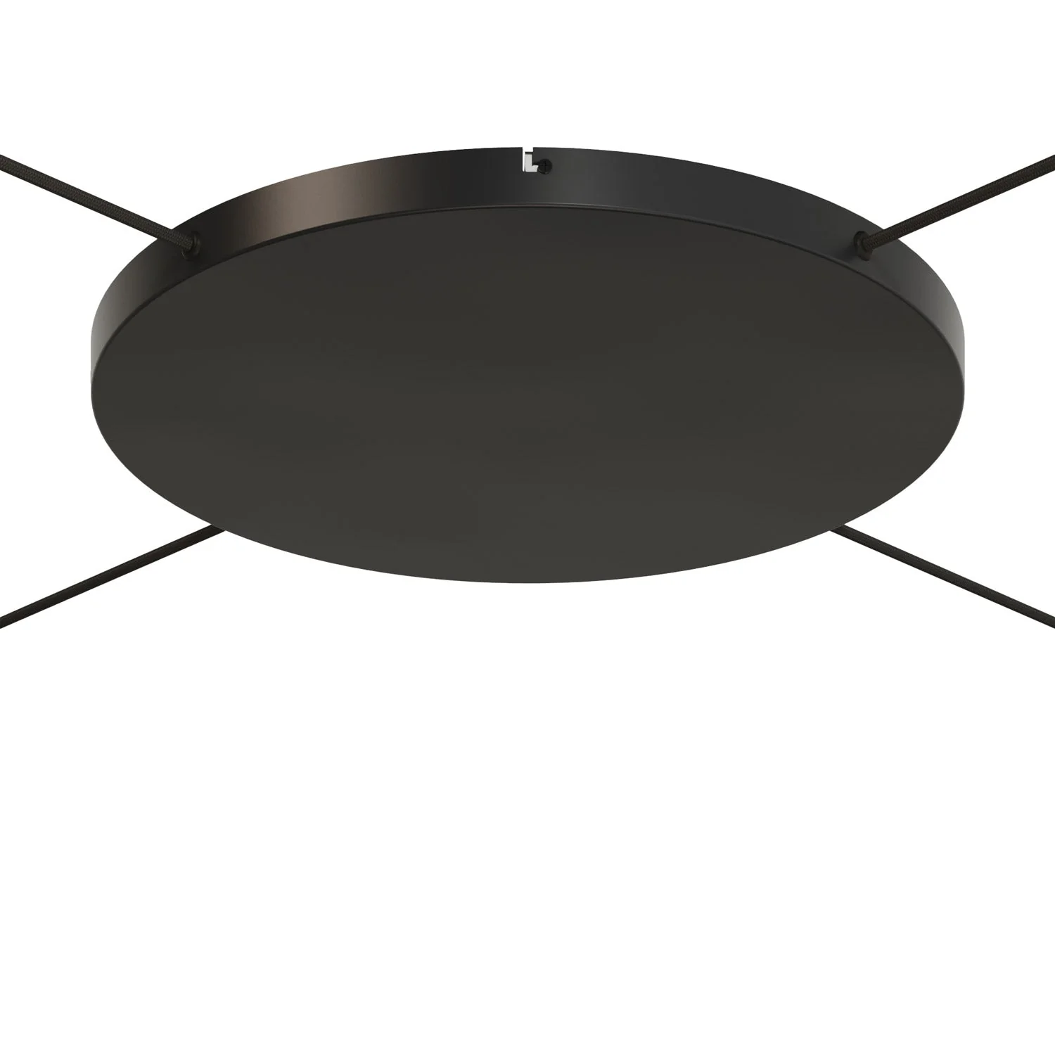 Rosone rotondo in alluminio Ø 50 cm con staffa e cavo di messa a terra, con 4 fori laterali - Nero