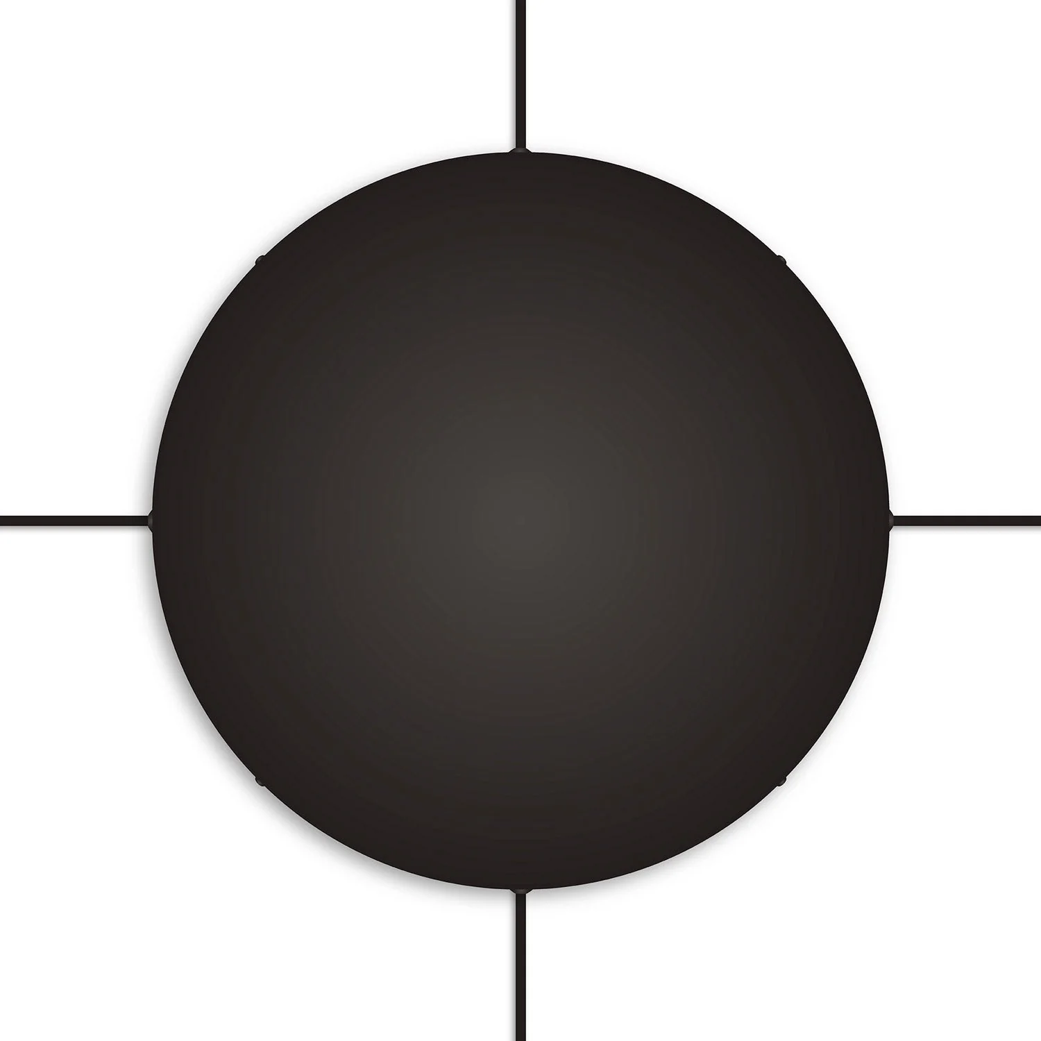 Rosone rotondo in alluminio Ø 50 cm con staffa e cavo di messa a terra, con 4 fori laterali - Nero - Image 2