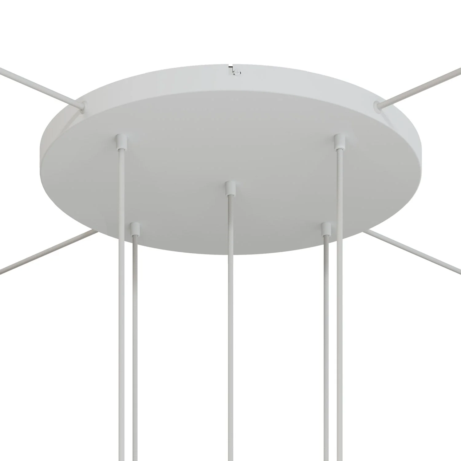 Rosone rotondo in alluminio Ø 50 cm con staffa e cavo di messa a terra, con 5 fori frontali - Bianco Opaco - Image 21