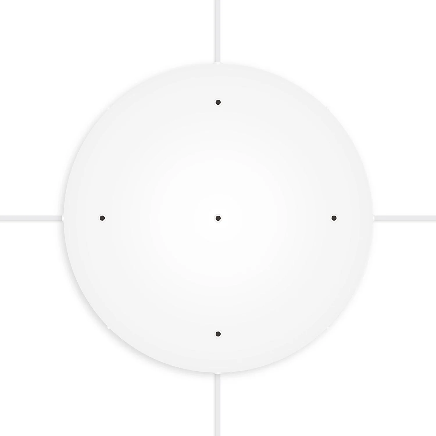 Rosone rotondo in alluminio Ø 50 cm con staffa e cavo di messa a terra, con 5 fori frontali - Bianco Opaco - Image 22
