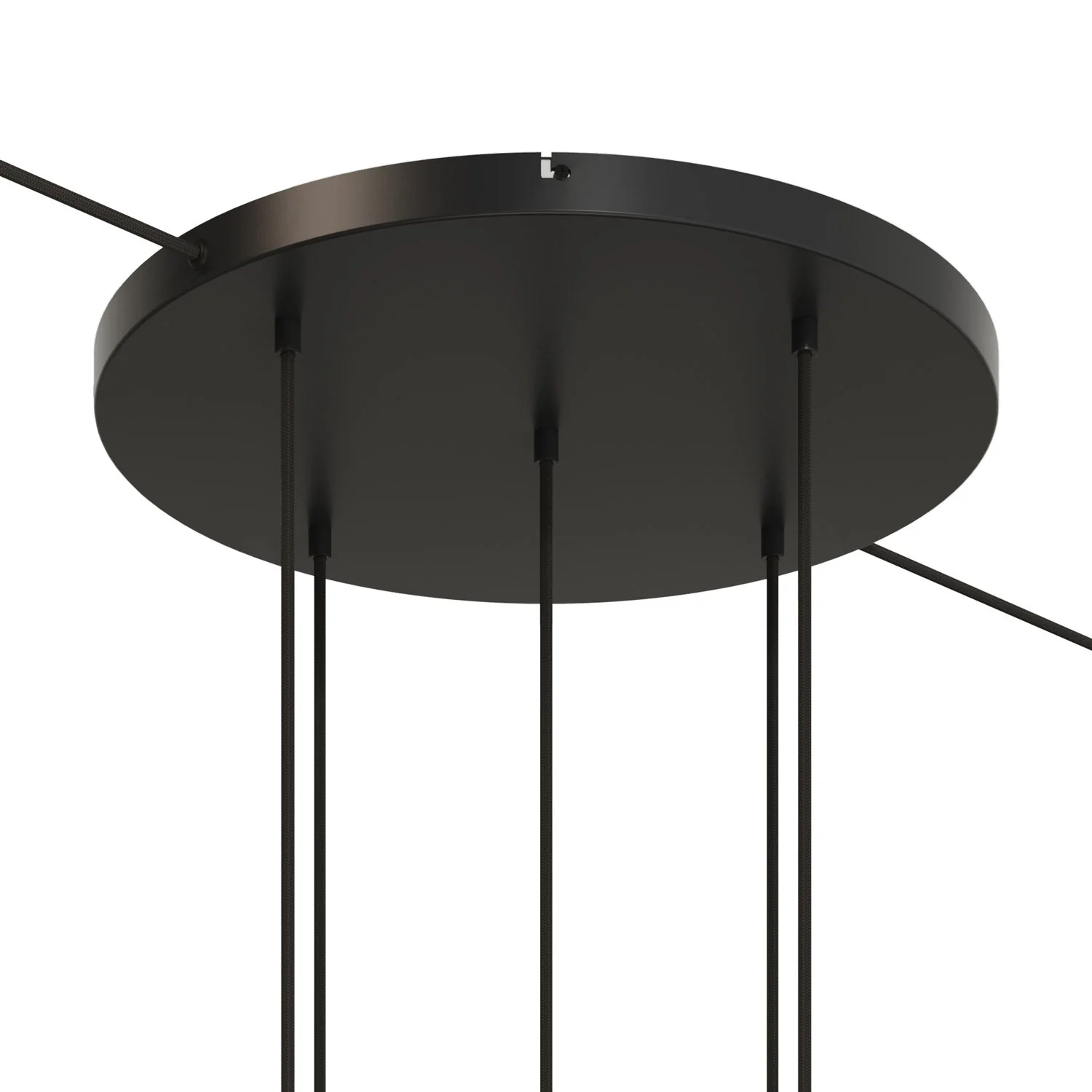 Rosone rotondo in alluminio Ø 50 cm con staffa e cavo di messa a terra, con 5 fori frontali - Nero - Image 11