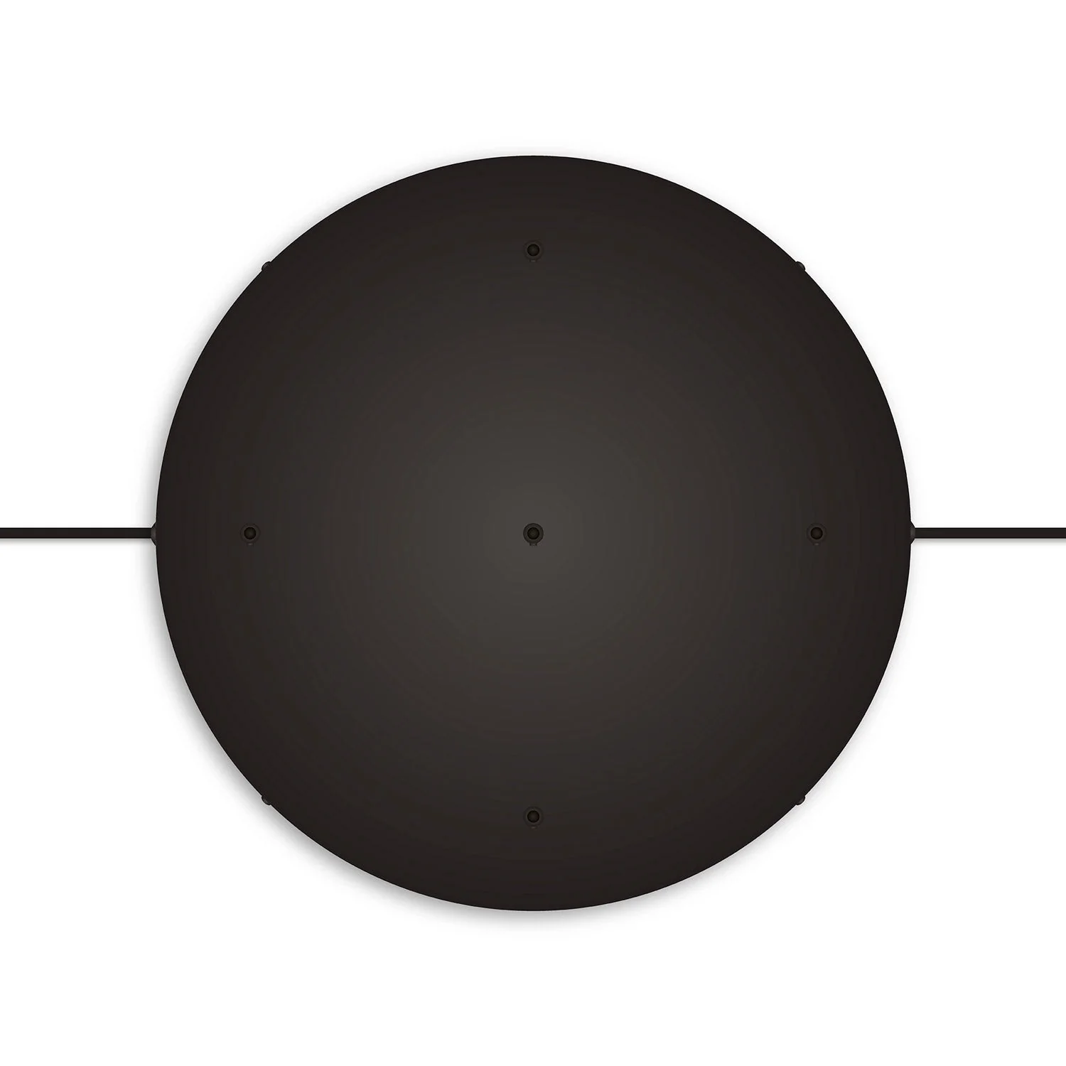 Rosone rotondo in alluminio Ø 50 cm con staffa e cavo di messa a terra, con 5 fori frontali - Nero - Image 12