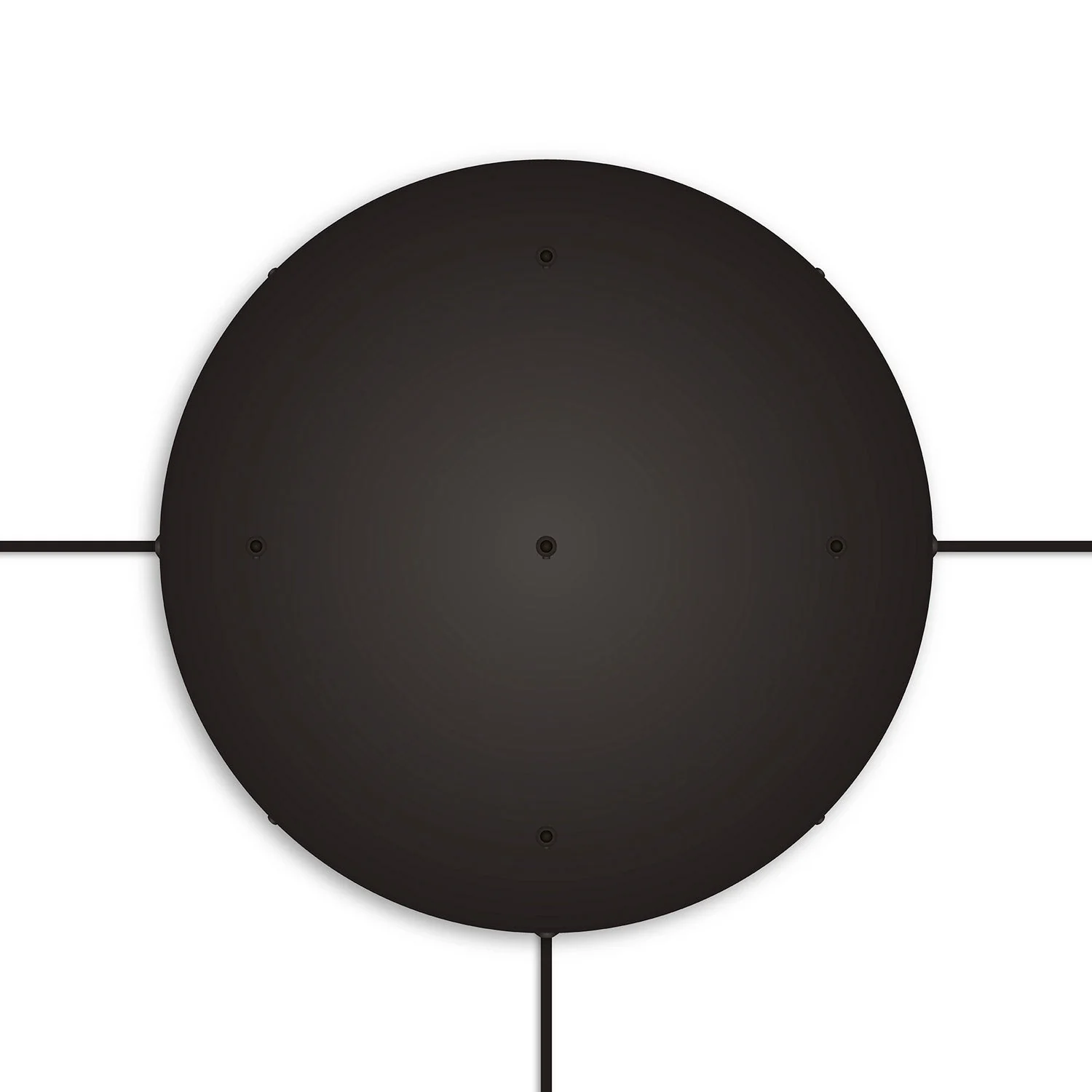 Rosone rotondo in alluminio Ø 50 cm con staffa e cavo di messa a terra, con 5 fori frontali - Nero - Image 17