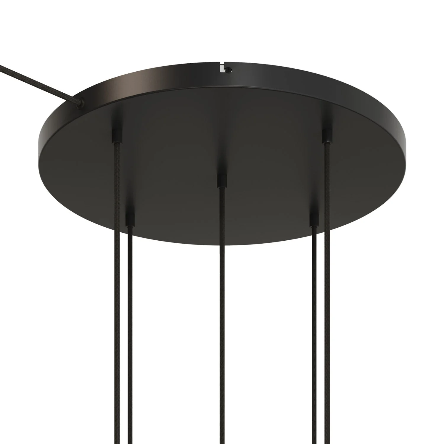 Rosone rotondo in alluminio Ø 50 cm con staffa e cavo di messa a terra, con 5 fori frontali - Nero - Image 6