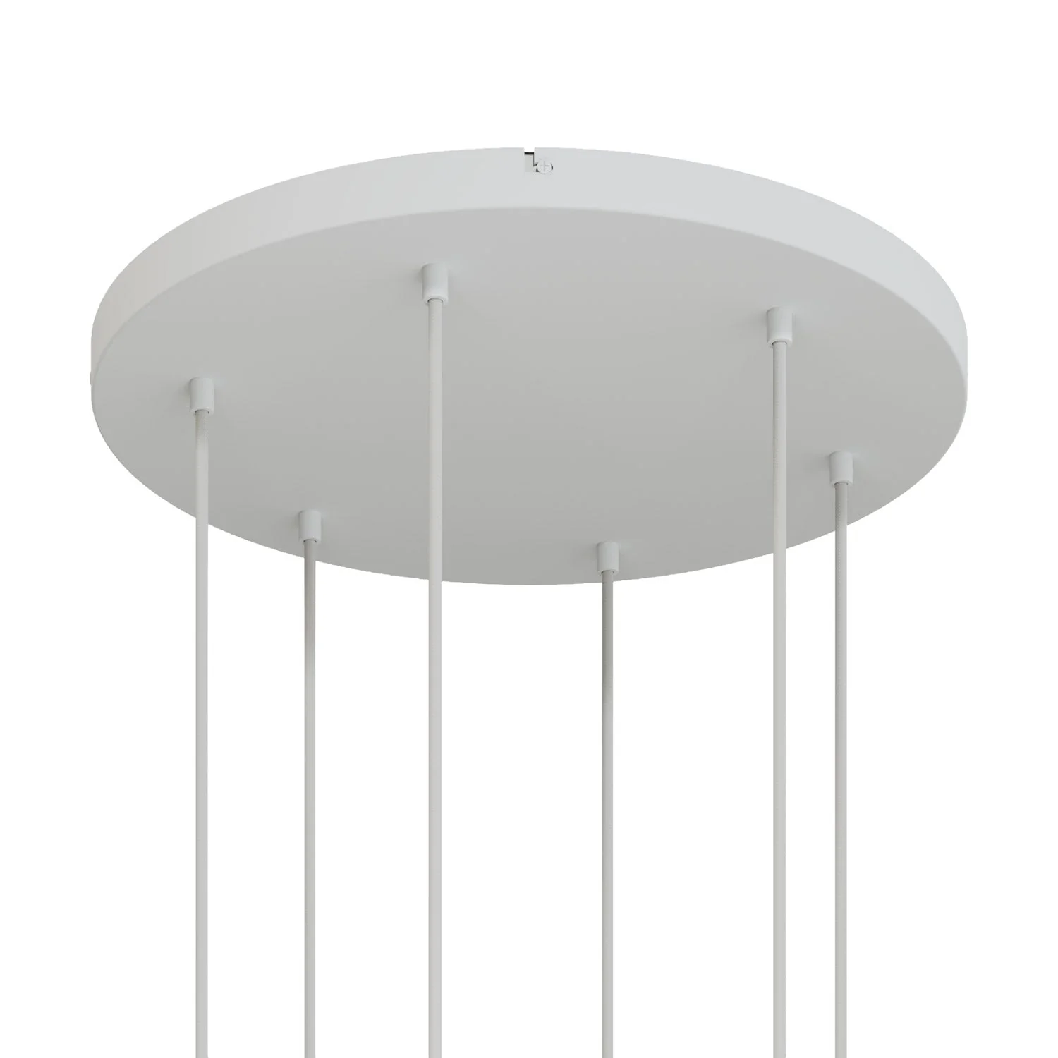 Rosone rotondo in alluminio Ø 50 cm con staffa e cavo di messa a terra, con 6 fori frontali - Bianco Opaco