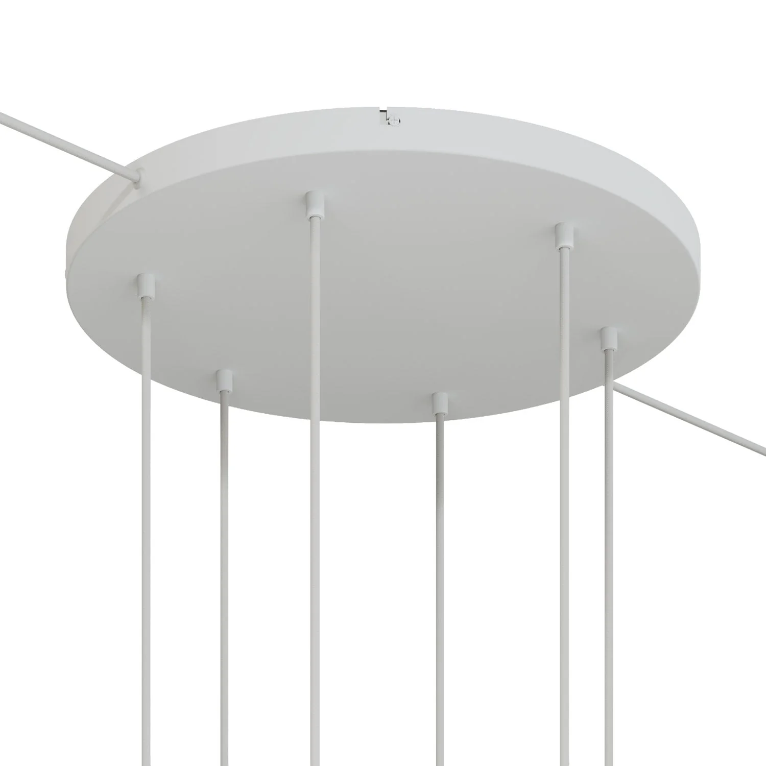 Rosone rotondo in alluminio Ø 50 cm con staffa e cavo di messa a terra, con 6 fori frontali - Bianco Opaco - Image 11
