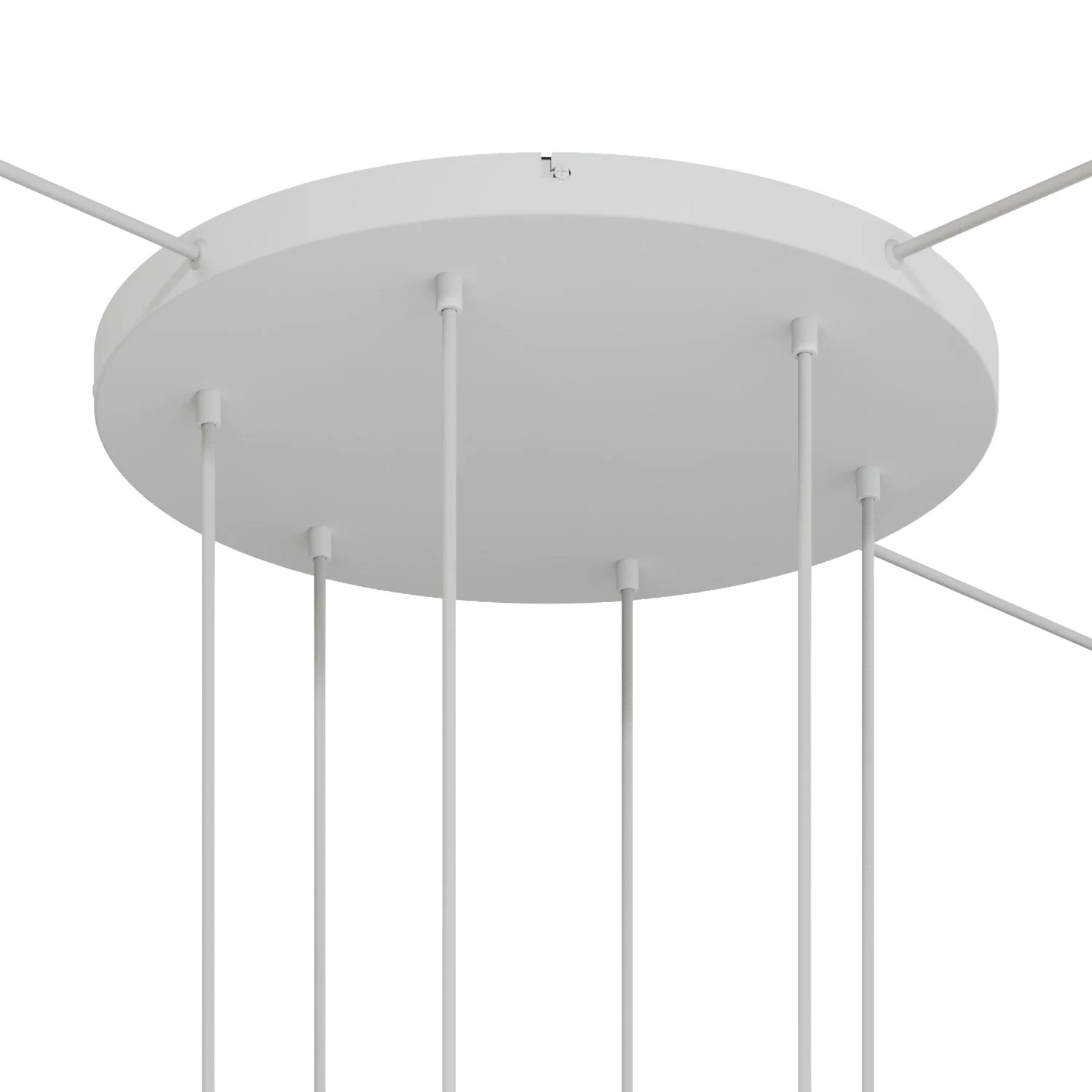 Rosone rotondo in alluminio Ø 50 cm con staffa e cavo di messa a terra, con 6 fori frontali - Bianco Opaco - Image 16
