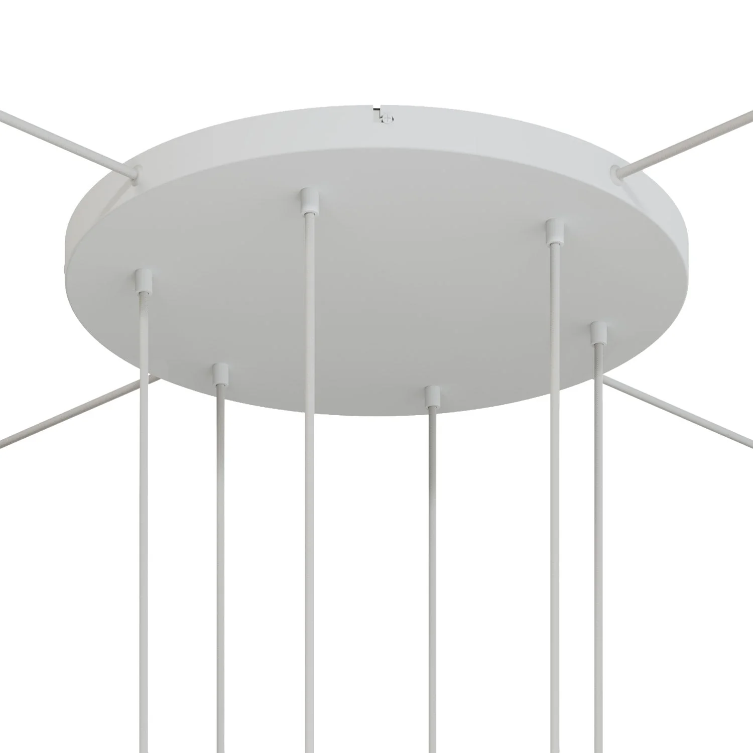 Rosone rotondo in alluminio Ø 50 cm con staffa e cavo di messa a terra, con 6 fori frontali - Bianco Opaco - Image 21