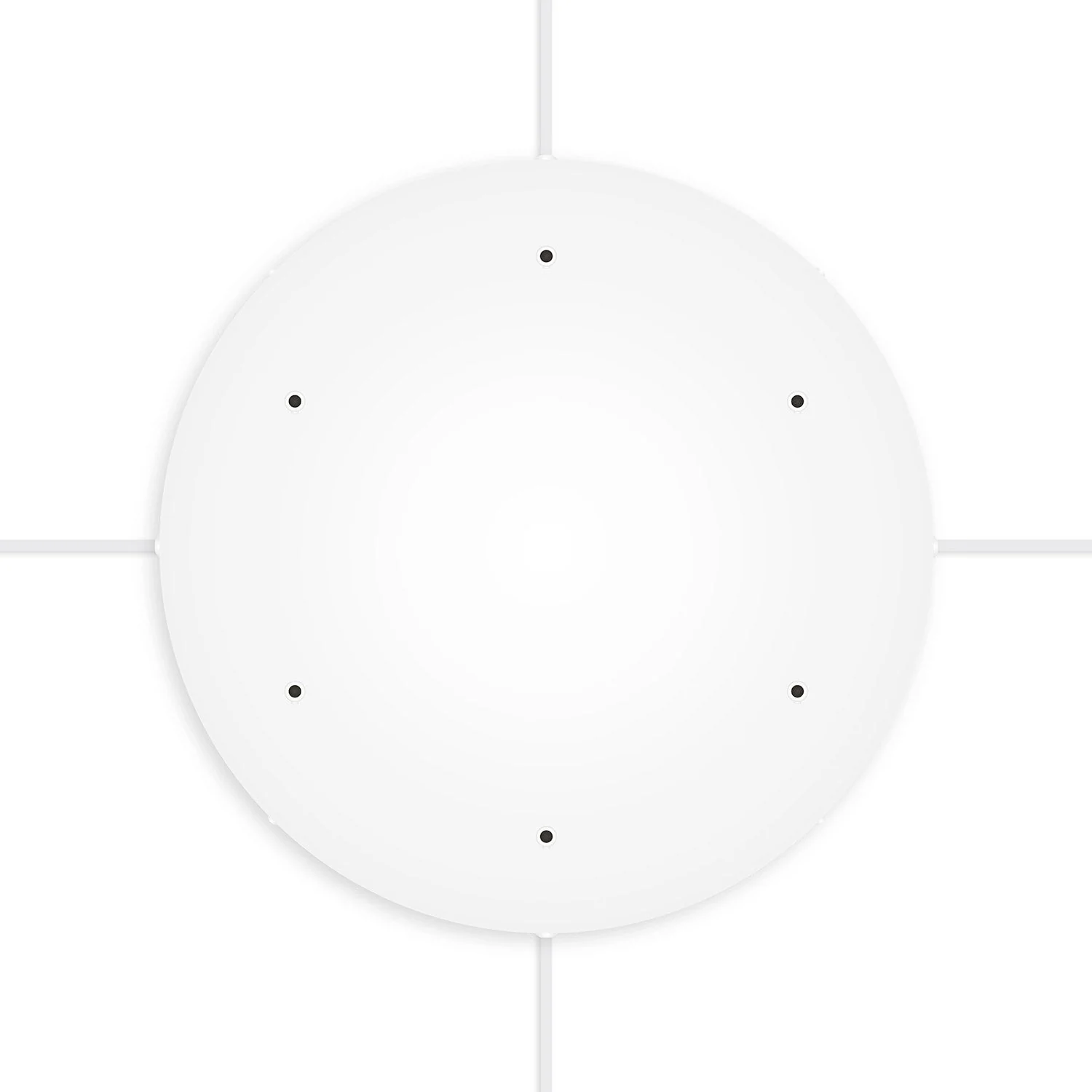 Rosone rotondo in alluminio Ø 50 cm con staffa e cavo di messa a terra, con 6 fori frontali - Bianco Opaco - Image 22