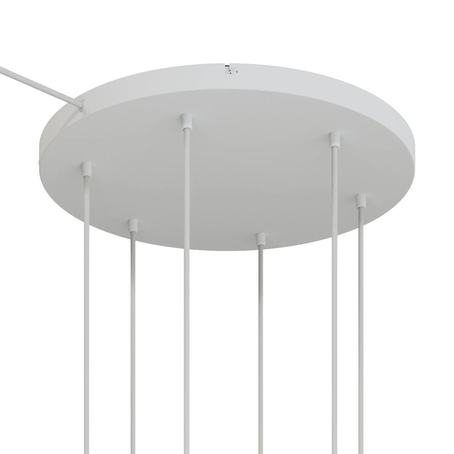 Rosone rotondo in alluminio Ø 50 cm con staffa e cavo di messa a terra, con 6 fori frontali - Bianco Opaco - Image 6