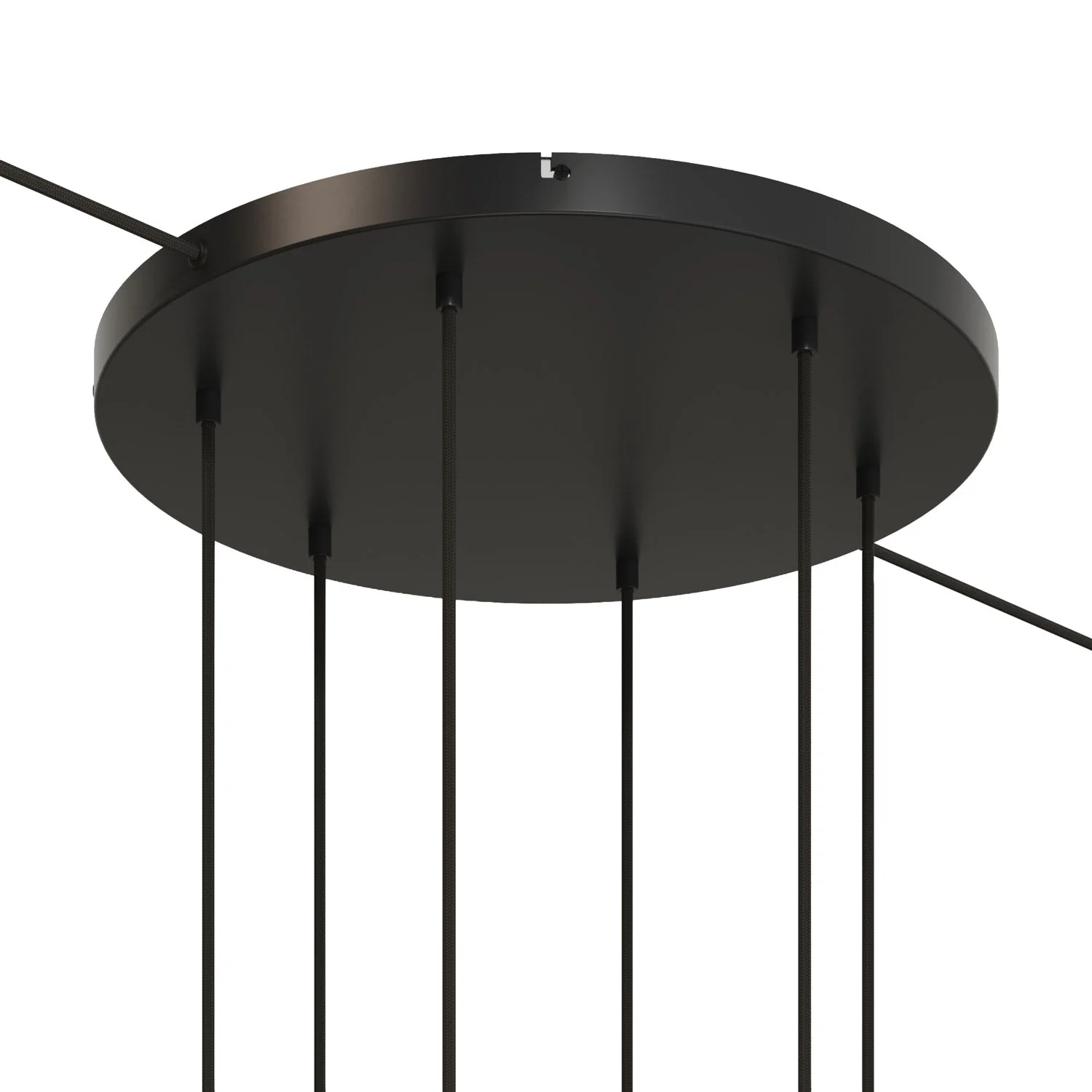 Rosone rotondo in alluminio Ø 50 cm con staffa e cavo di messa a terra, con 6 fori frontali - Nero - Image 11