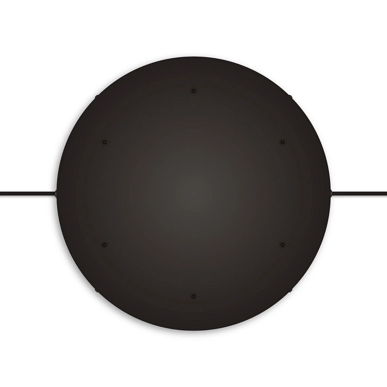 Rosone rotondo in alluminio Ø 50 cm con staffa e cavo di messa a terra, con 6 fori frontali - Nero - Image 12