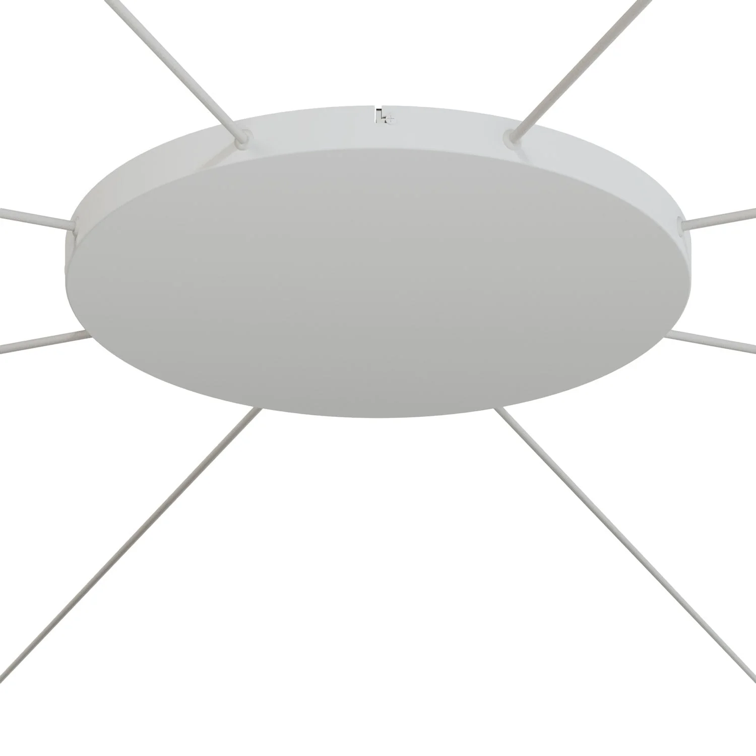Rosone rotondo in alluminio Ø 50 cm con staffa e cavo di messa a terra, con 8 fori laterali - Bianco Opaco