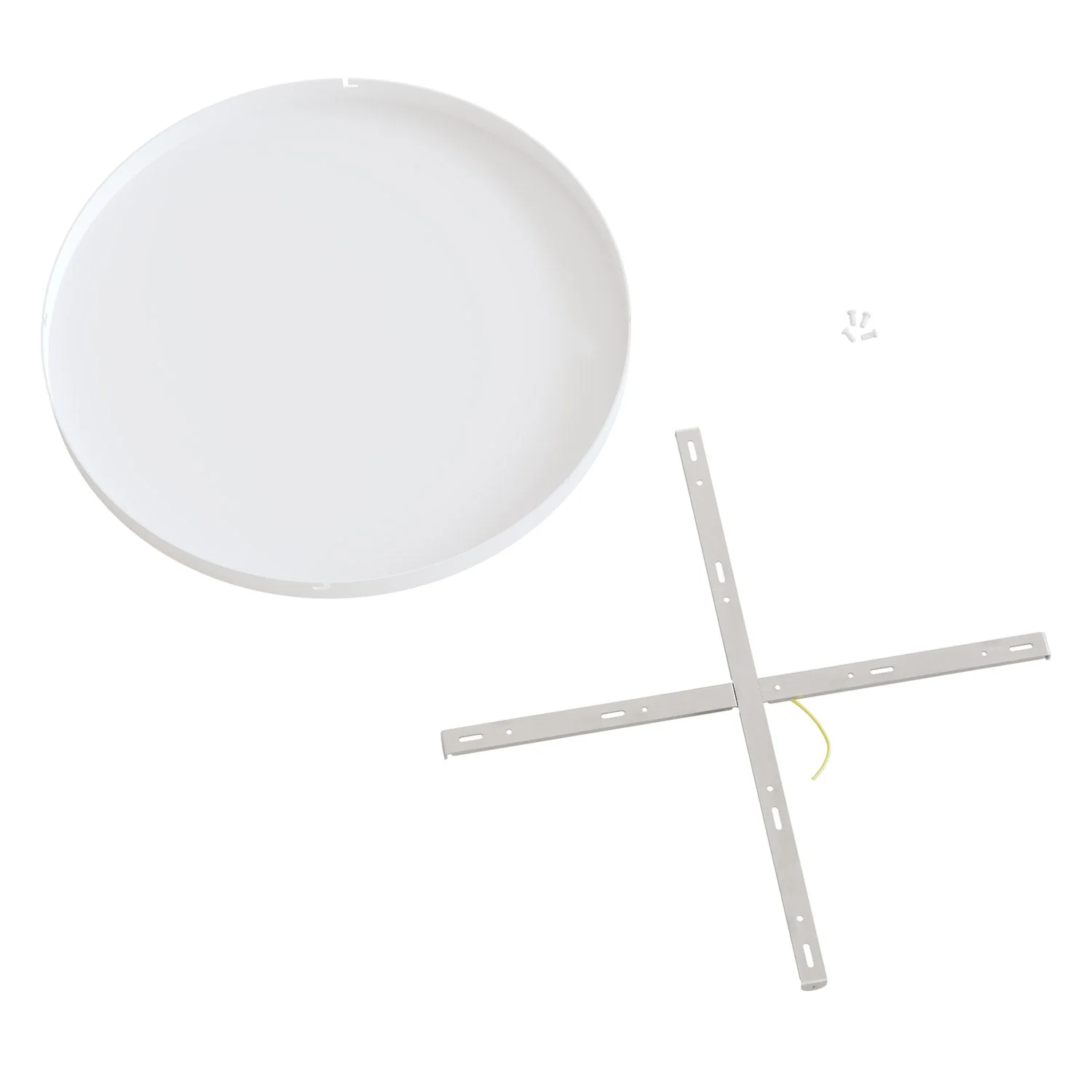 Rosone rotondo in alluminio Ø 50 cm con staffa e cavo di messa a terra, senza fori - Bianco Opaco - Image 4