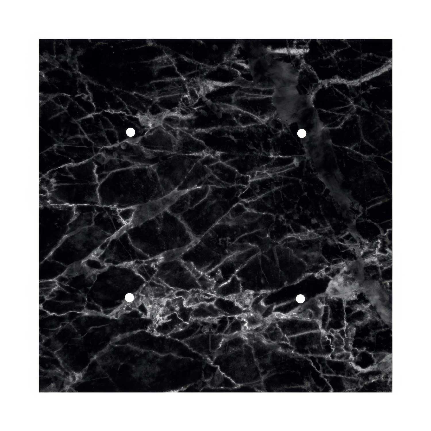 Rosone XXL Rose-One quadrato, 400 mm con 4 fori e 4 fori laterali - Marmo Marquina - Image 3