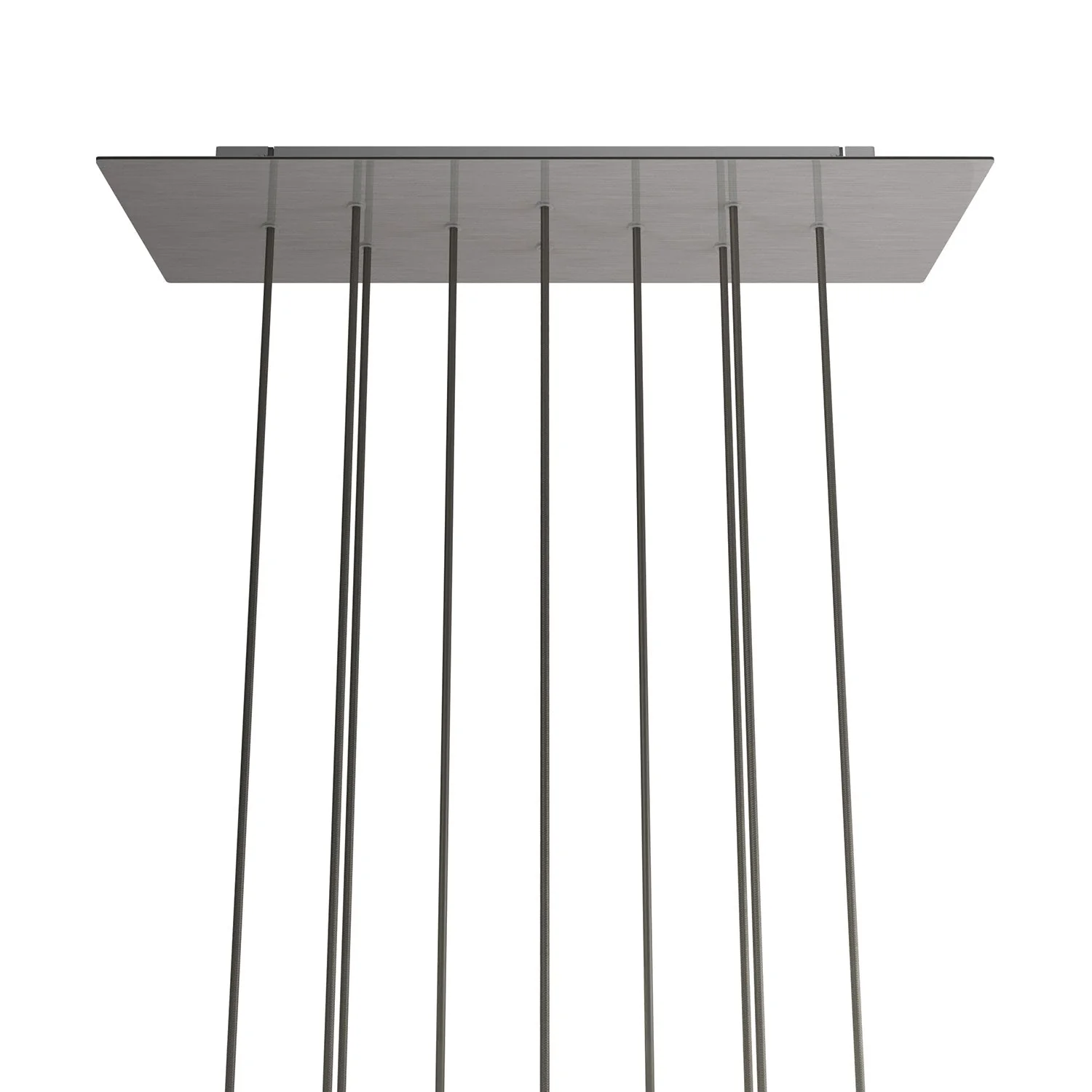 Rosone XXL Rose-One rettangolare a 10 fori e 6 fori laterali, dimensioni 675 x 225 mm  - Dibond Acciaio satinato