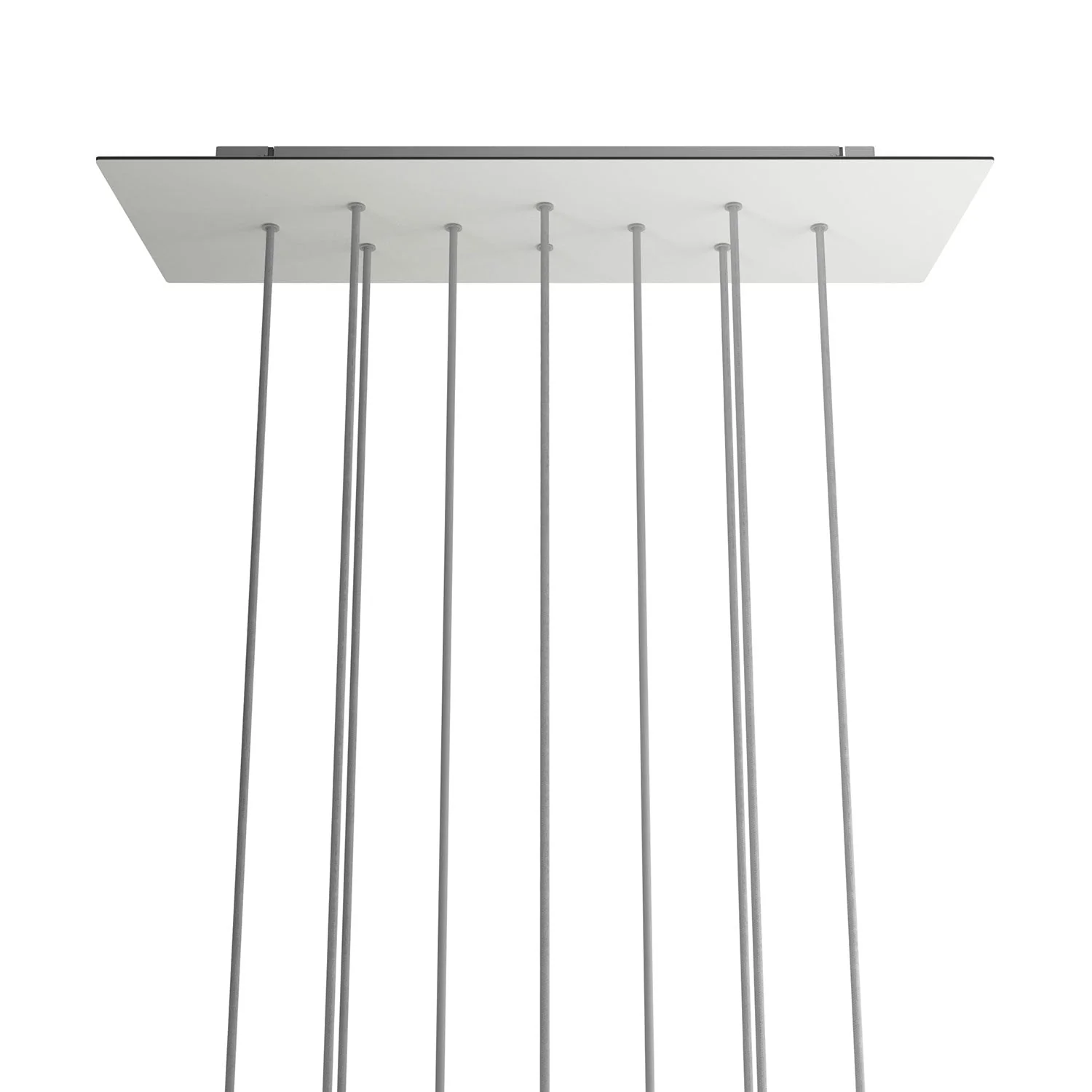 Rosone XXL Rose-One rettangolare a 10 fori e 6 fori laterali, dimensioni 675 x 225 mm - Dibond Bianco opaco