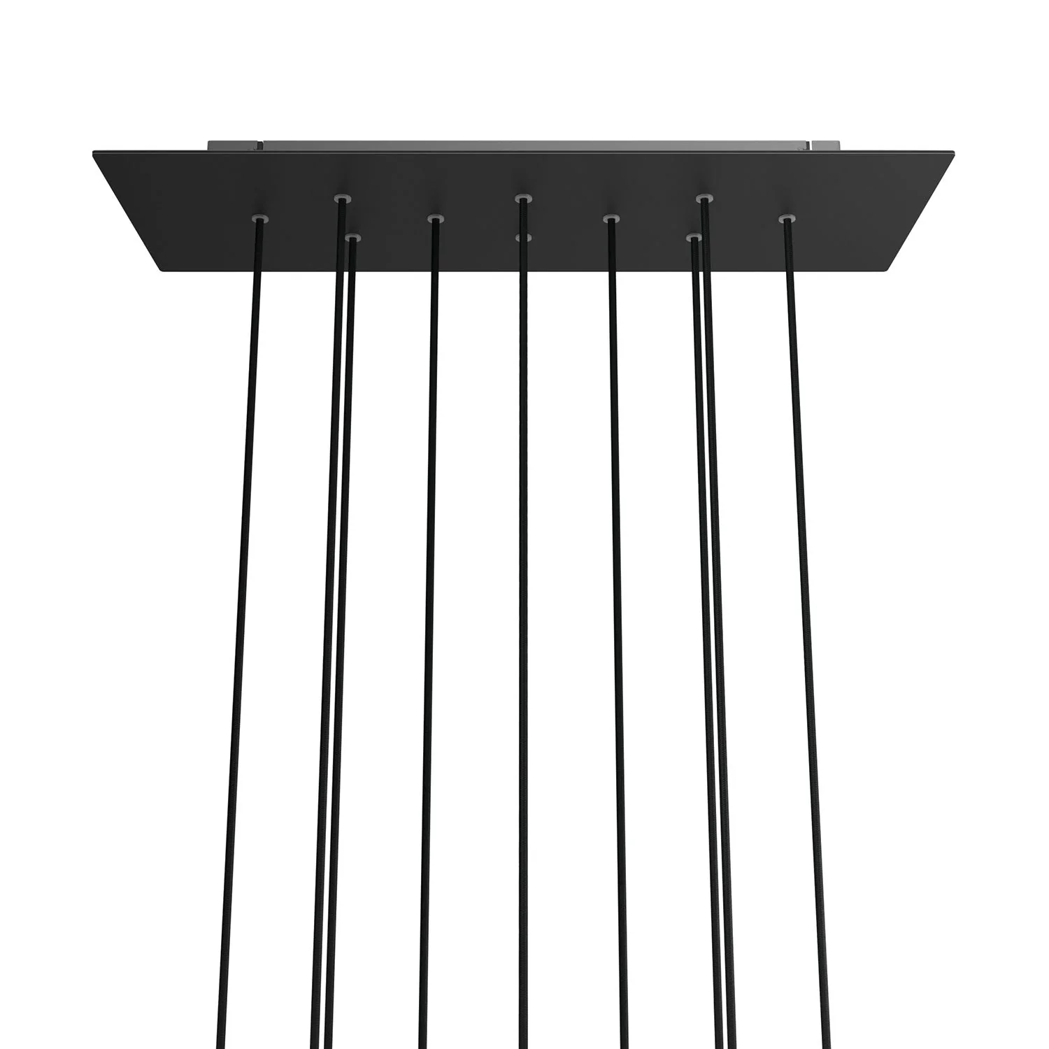 Rosone XXL Rose-One rettangolare a 10 fori e 6 fori laterali, dimensioni 675 x 225 mm - Dibond Nero opaco
