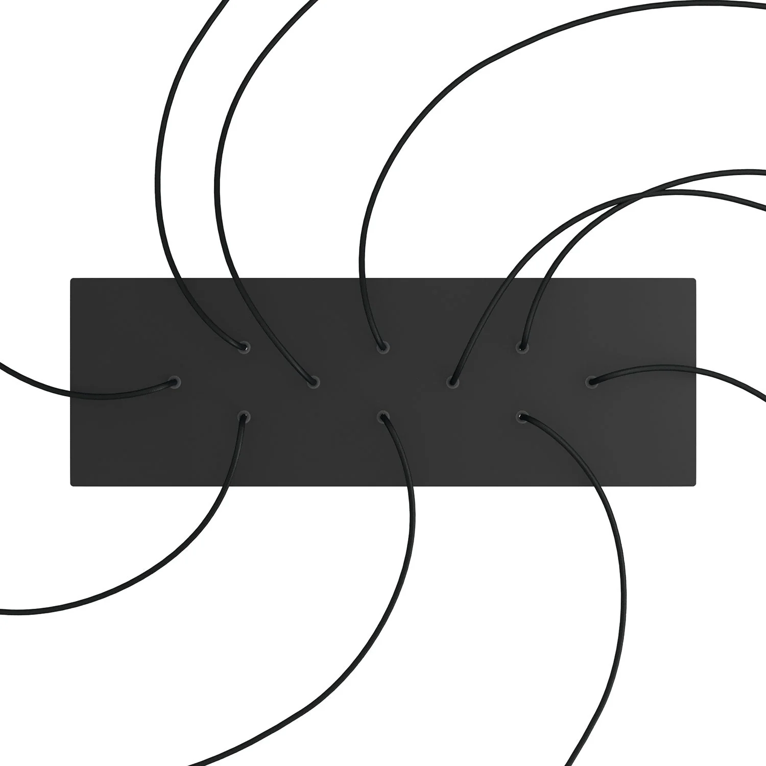 Rosone XXL Rose-One rettangolare a 10 fori e 6 fori laterali, dimensioni 675 x 225 mm - Dibond Nero opaco - Image 2